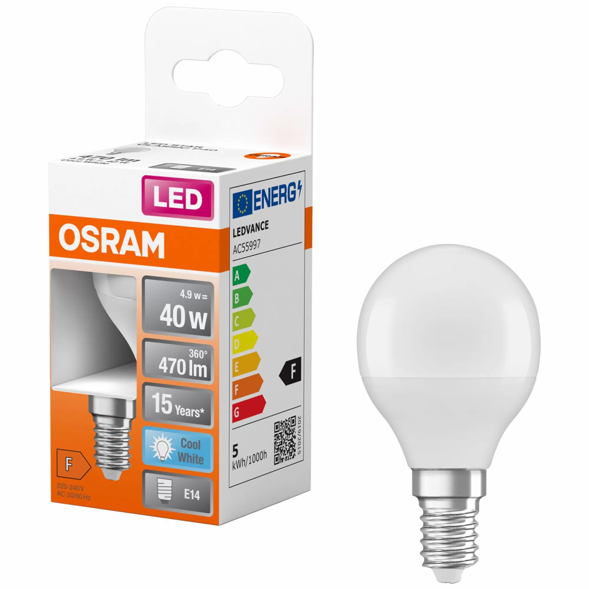 OSRAM Outils De Bricolage<Ampoule Led Sphérique E14 40w