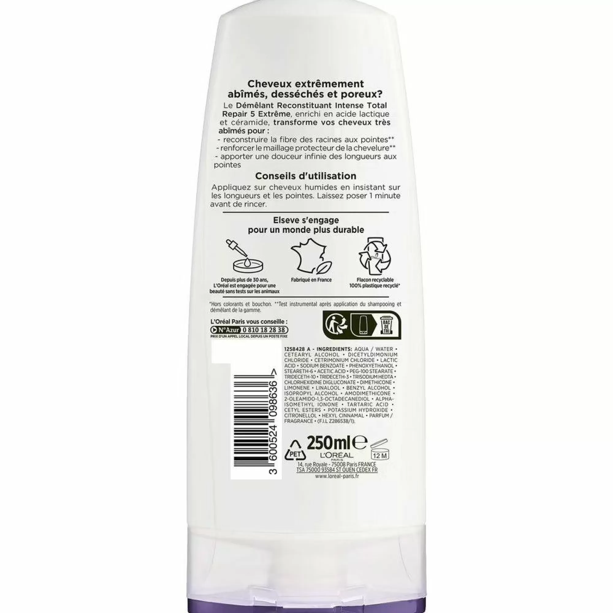 ELSEVE Cheveux<Apres shampoing démêlant reconstituant intense cheveux secs