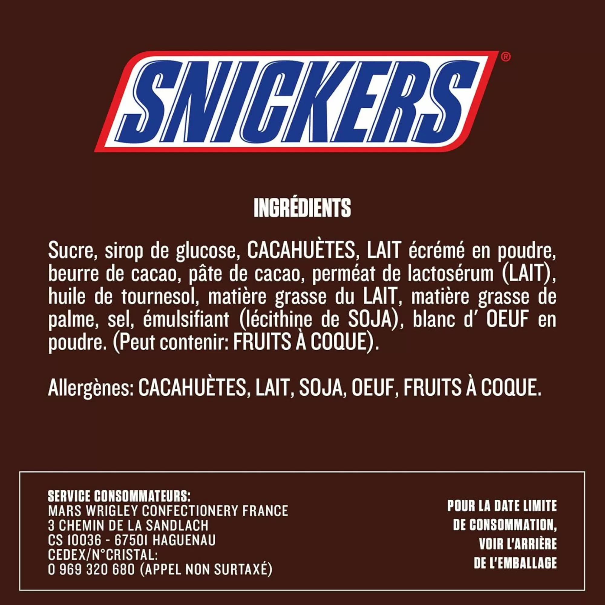 SNICKERS Épicerie Sucrée<3 barres chocolatées cacahuètes