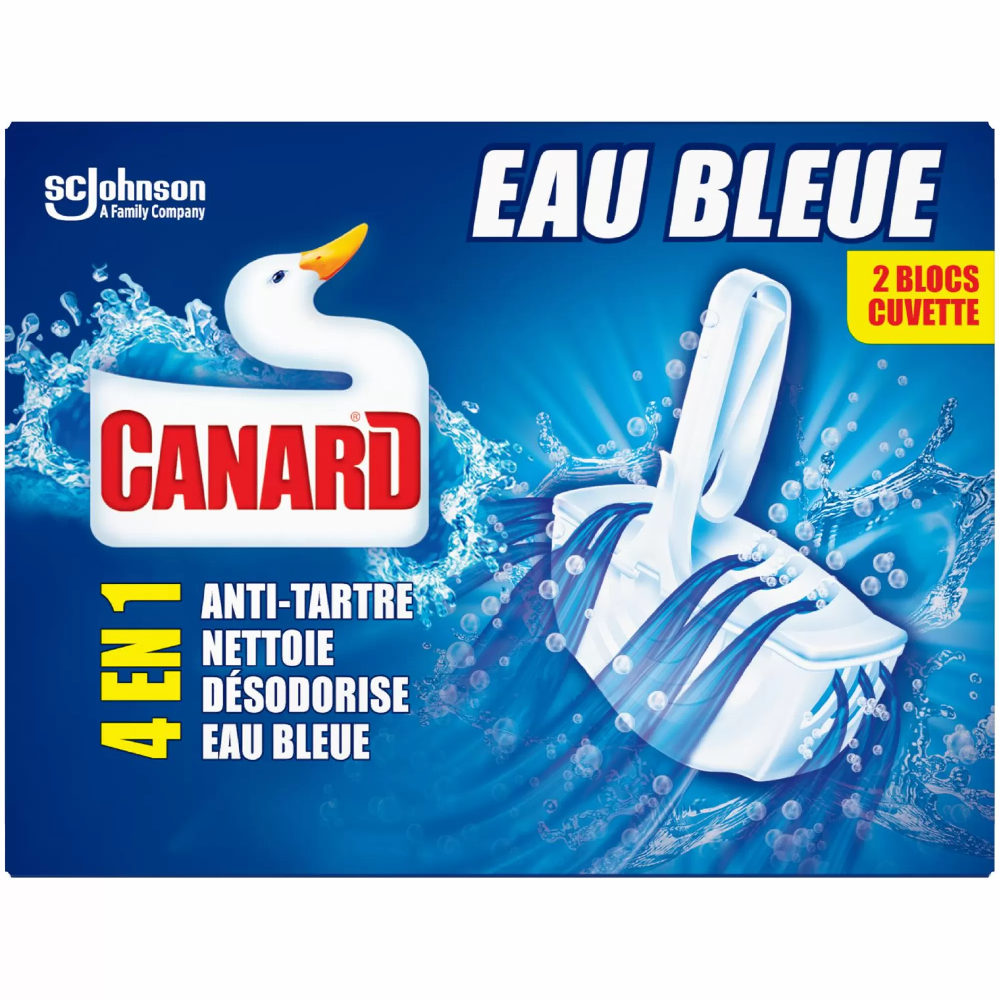 CANARD WC Produits Ménagers<2 blocs WC eau bleue 4 en 1