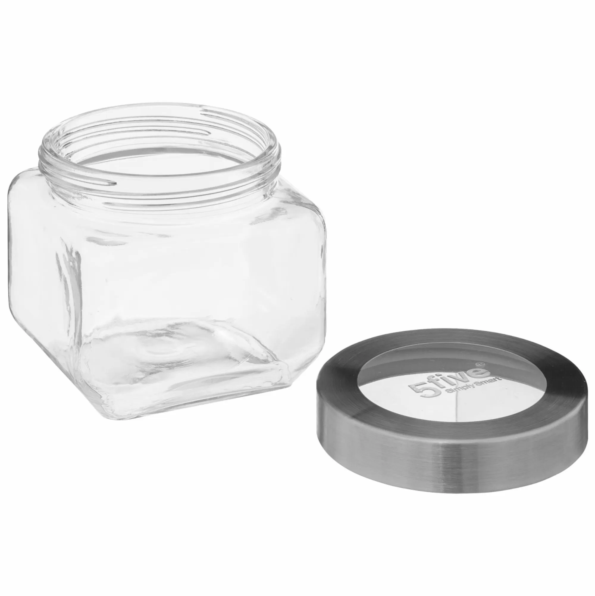 FIVE Conservation Et Rangement<Bocal en verre couvercle inox transparent 0.8L