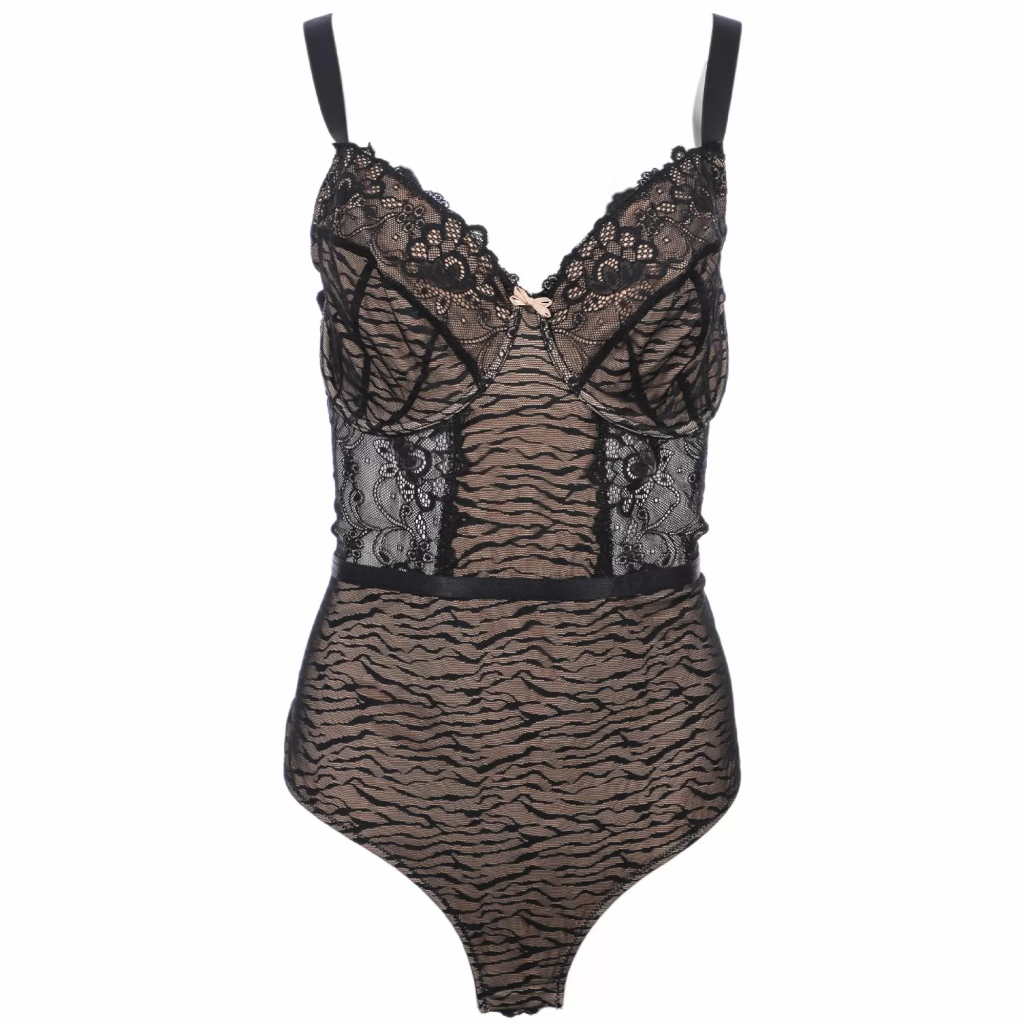 BELLA DIVA Lingerie Et Vêtements De Nuit<Body dentelle fine nude Noir