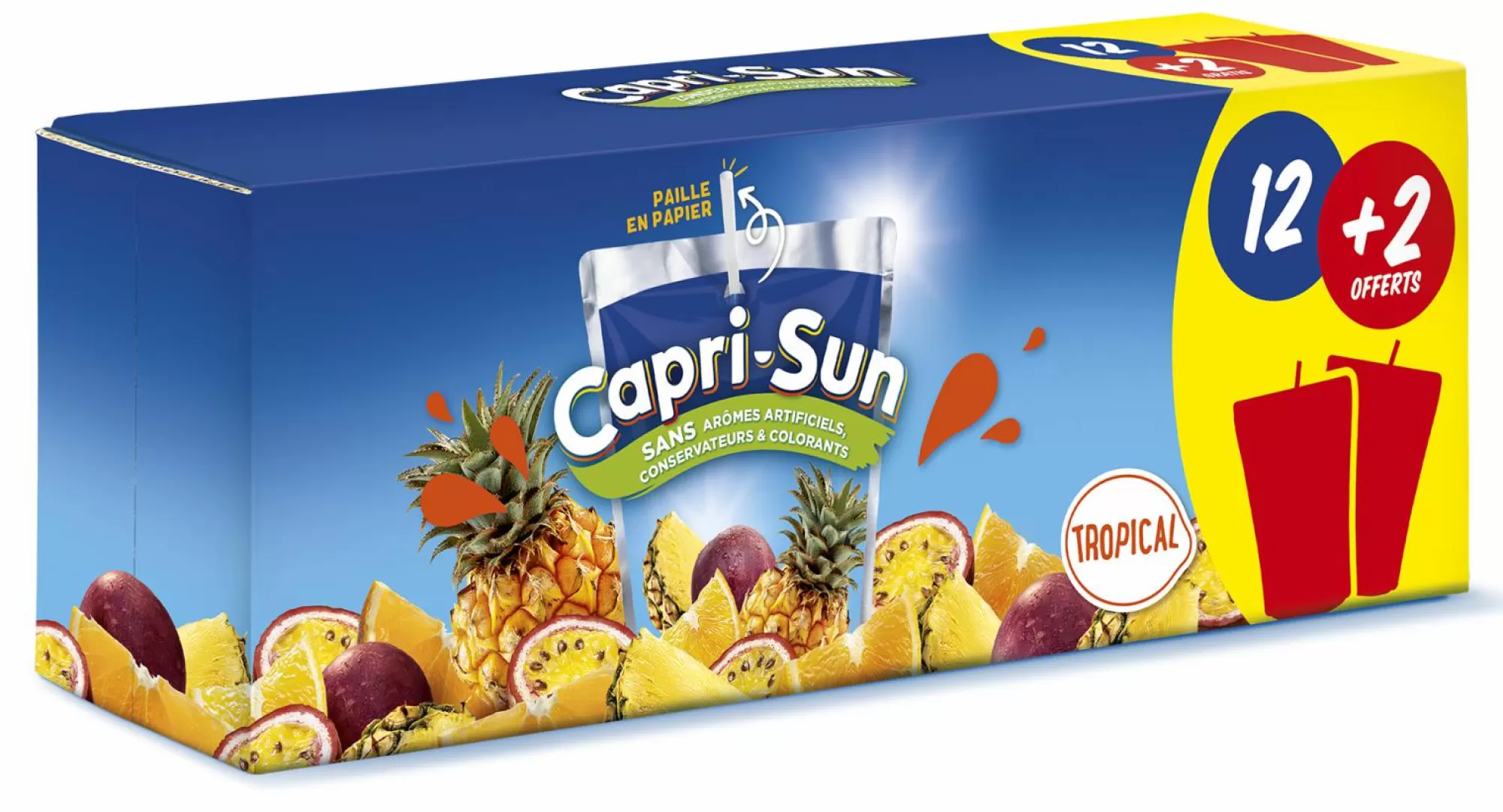 CAPRI SUN Boissons<Boîte de 12 + 2 Capri-Sun Tropical