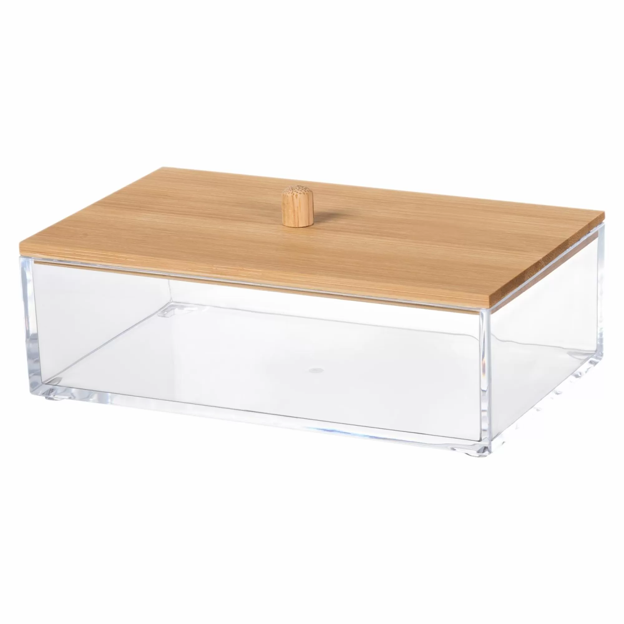 BAMBOU COLLECTION Accessoires Beauté<Boîte de rangement rectangle avec couvercle en bambou