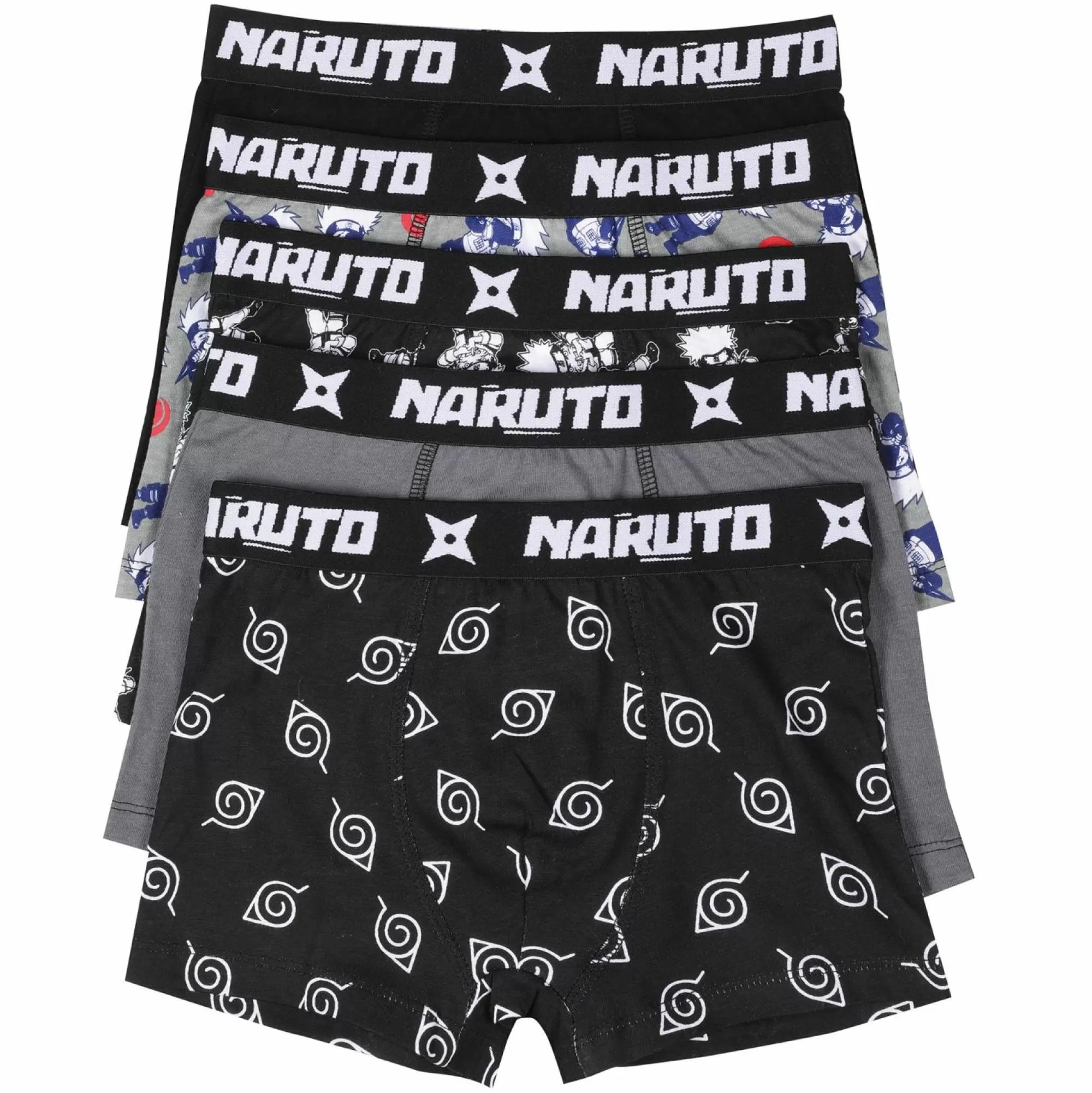 NARUTO Sous-Vêtements Et Vêtements De Nuit<5 BOXERS COTON LICENCE BOITE Noir