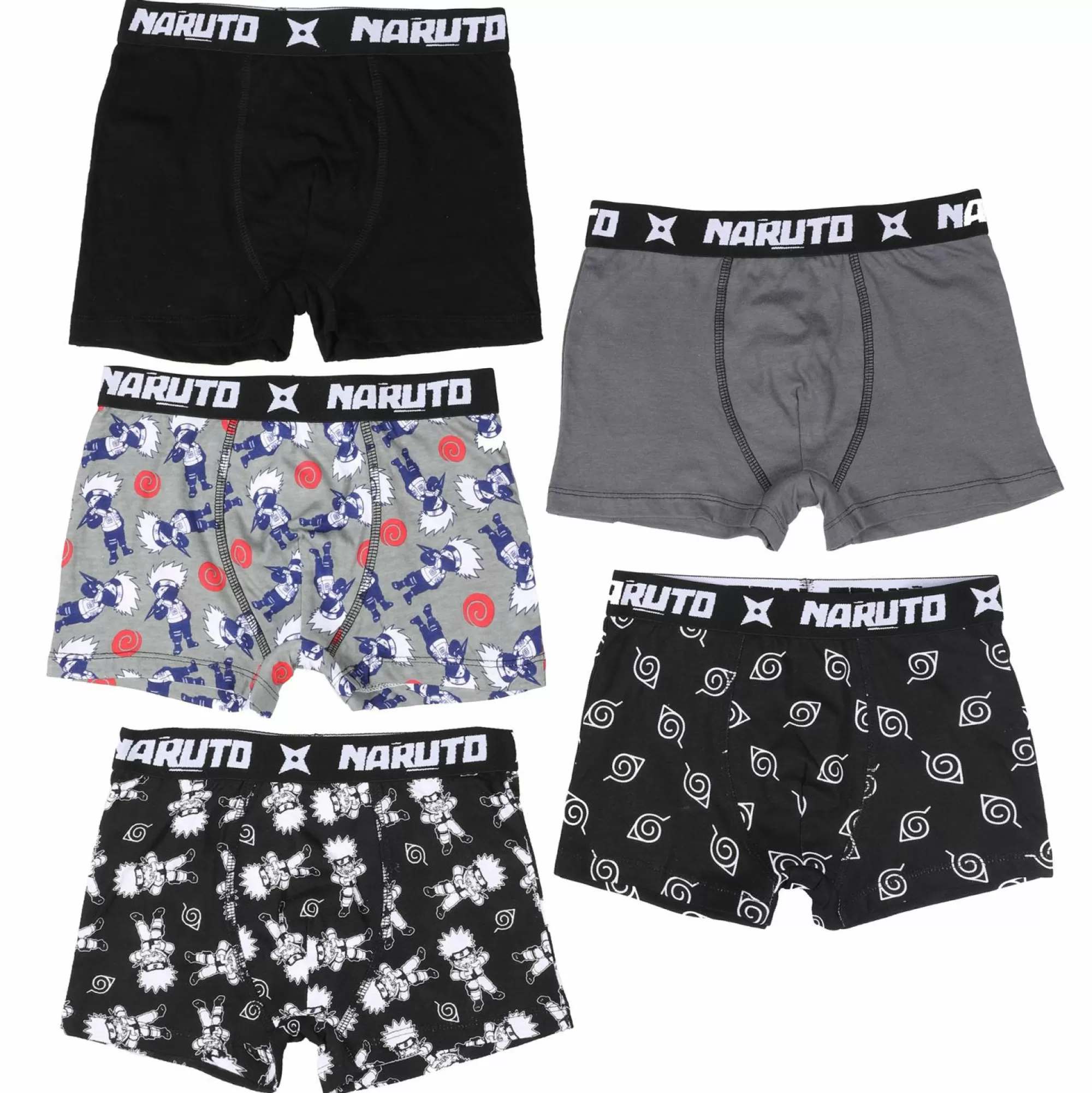 NARUTO Sous-Vêtements Et Vêtements De Nuit<5 BOXERS COTON LICENCE BOITE Noir