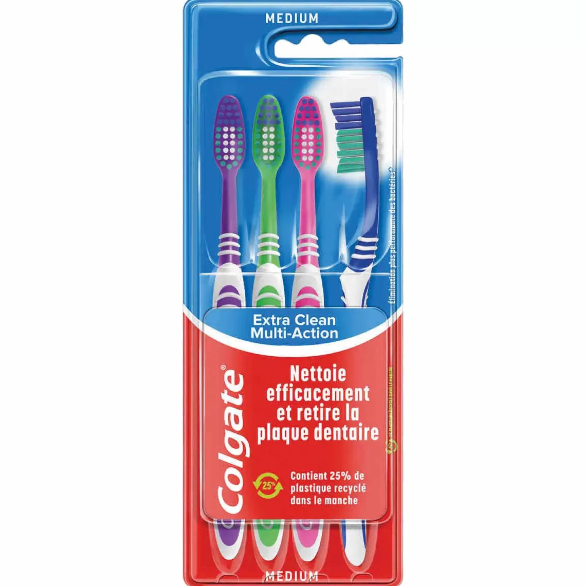 COLGATE Hygiène<4 Brosses à dents Clean Medium