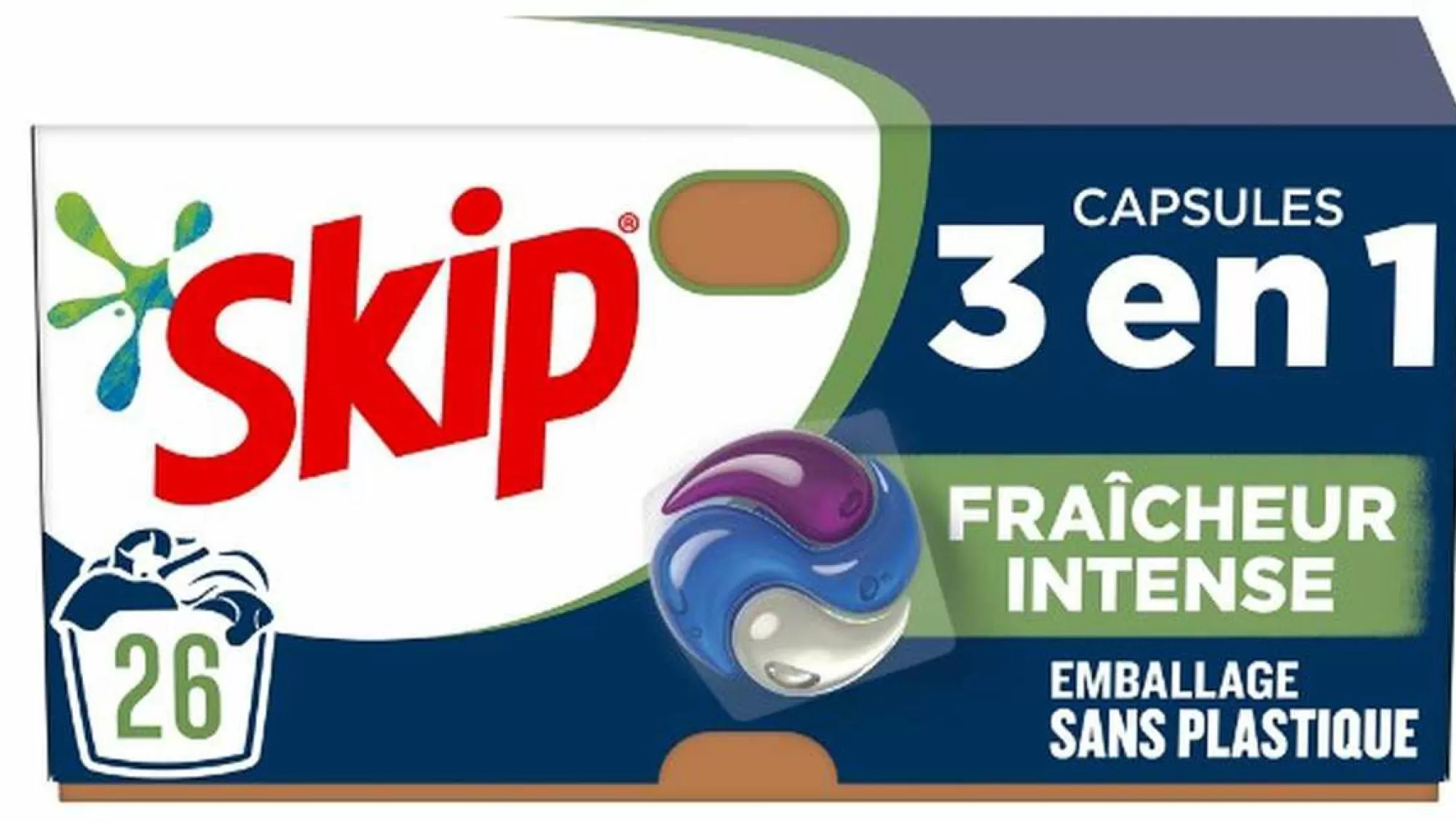 SKIP Entretien Du Linge<26 capsule de lessive liquide 3 en 1 Active Clean