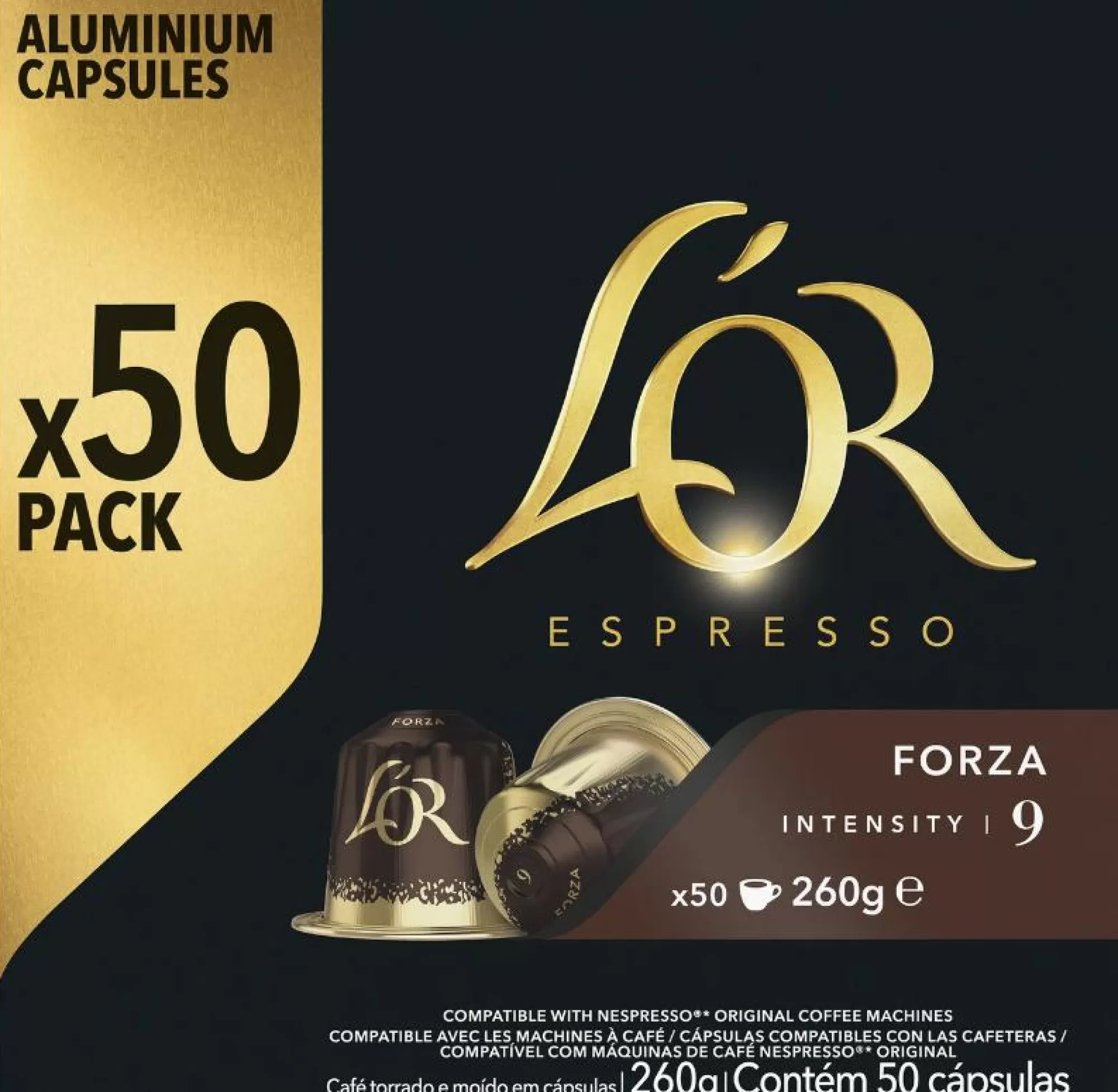 Stokomani Boissons<50 capsules Espresso forza intensité 9