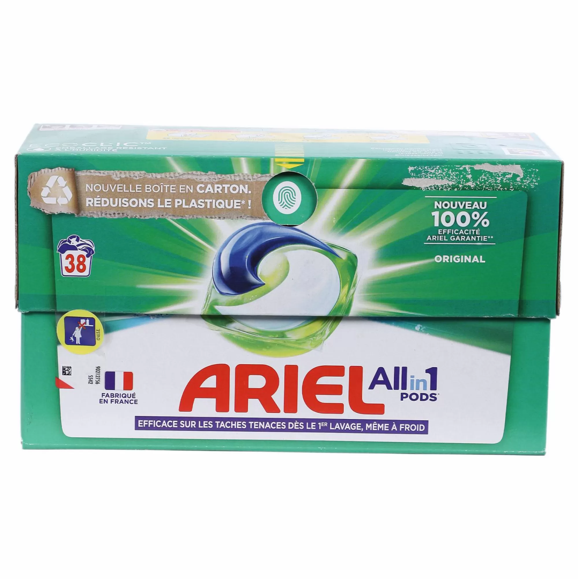 ARIEL Entretien Du Linge<38 capsules lessive tout en 1 original