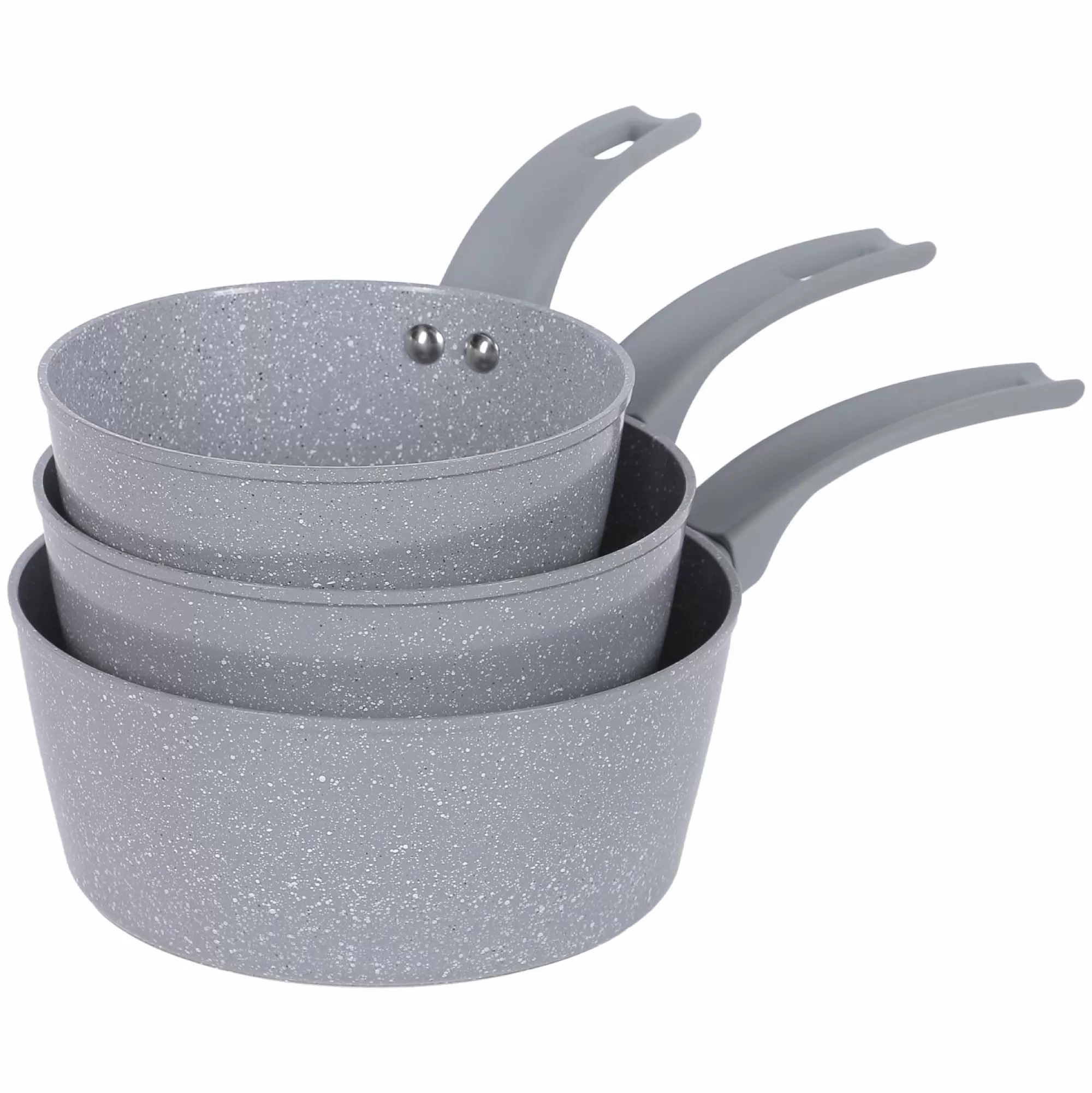 DELBO Cuisson Et Ustensiles<3 casseroles 16-18-2 cm marbré gris