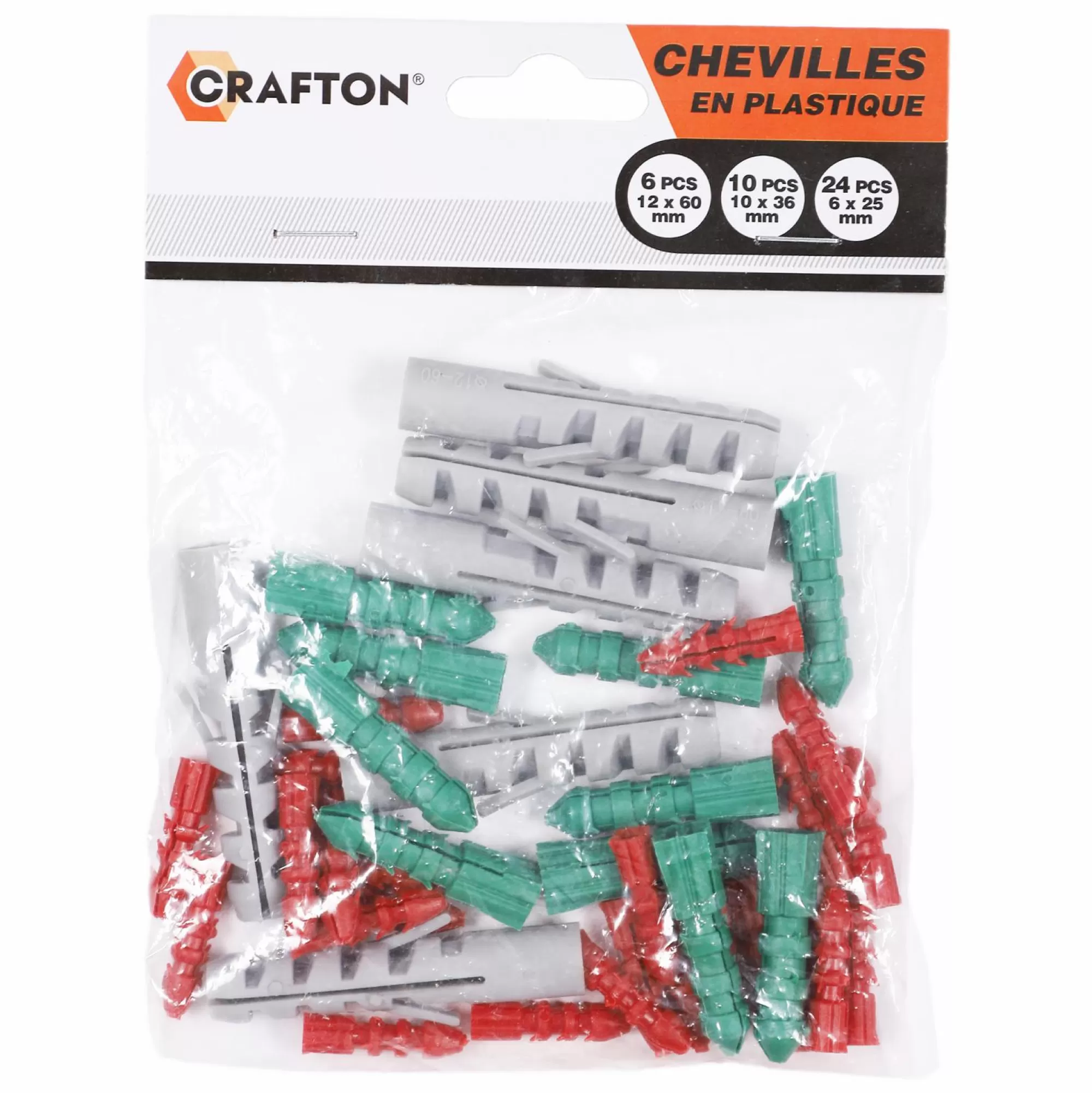 CRAFTON Outils De Bricolage<Cheville en plastique 24 pcs