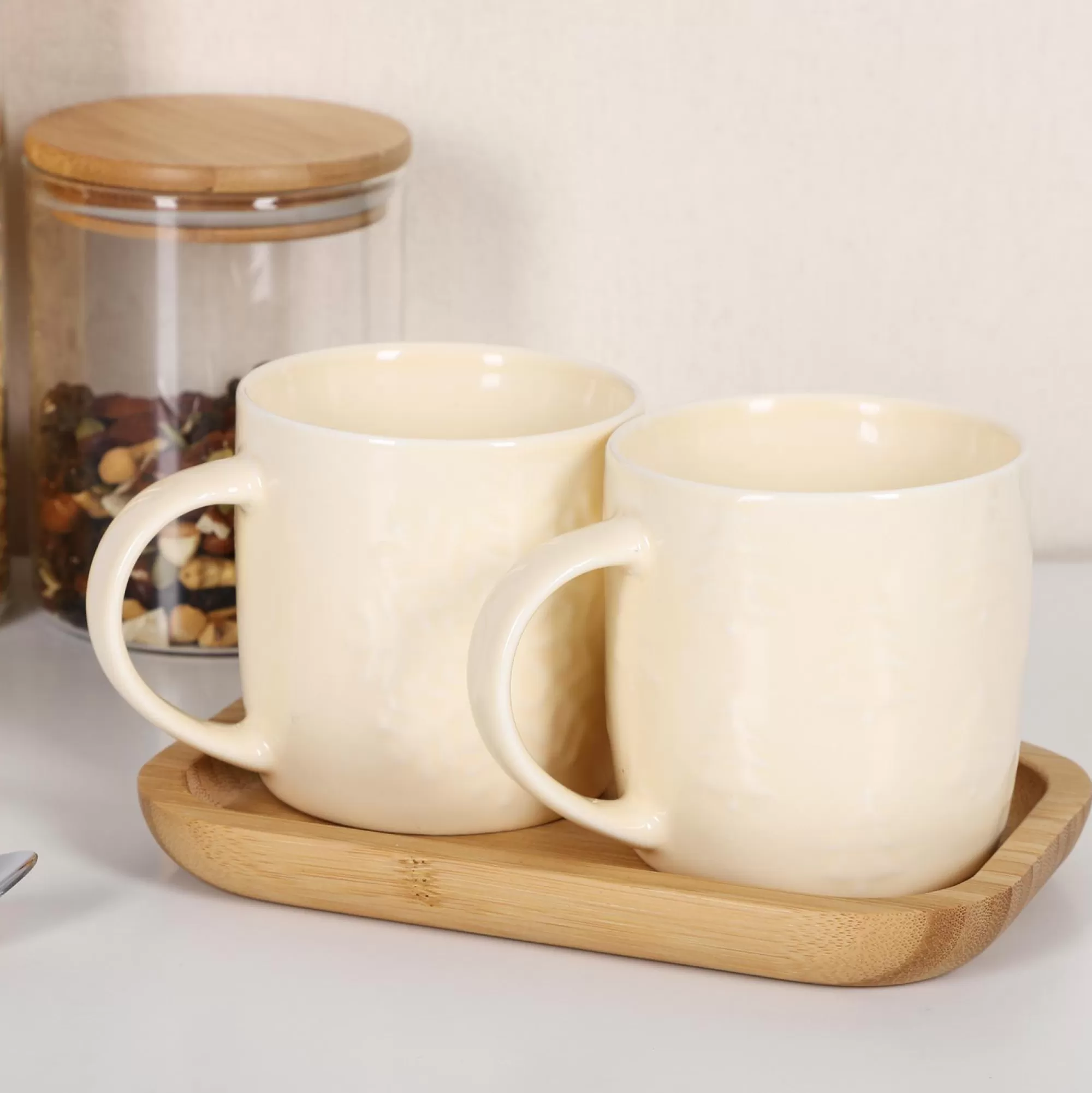 Stokomani Vaisselle Et Service<Coffret 2 mugs + plateau en bambou