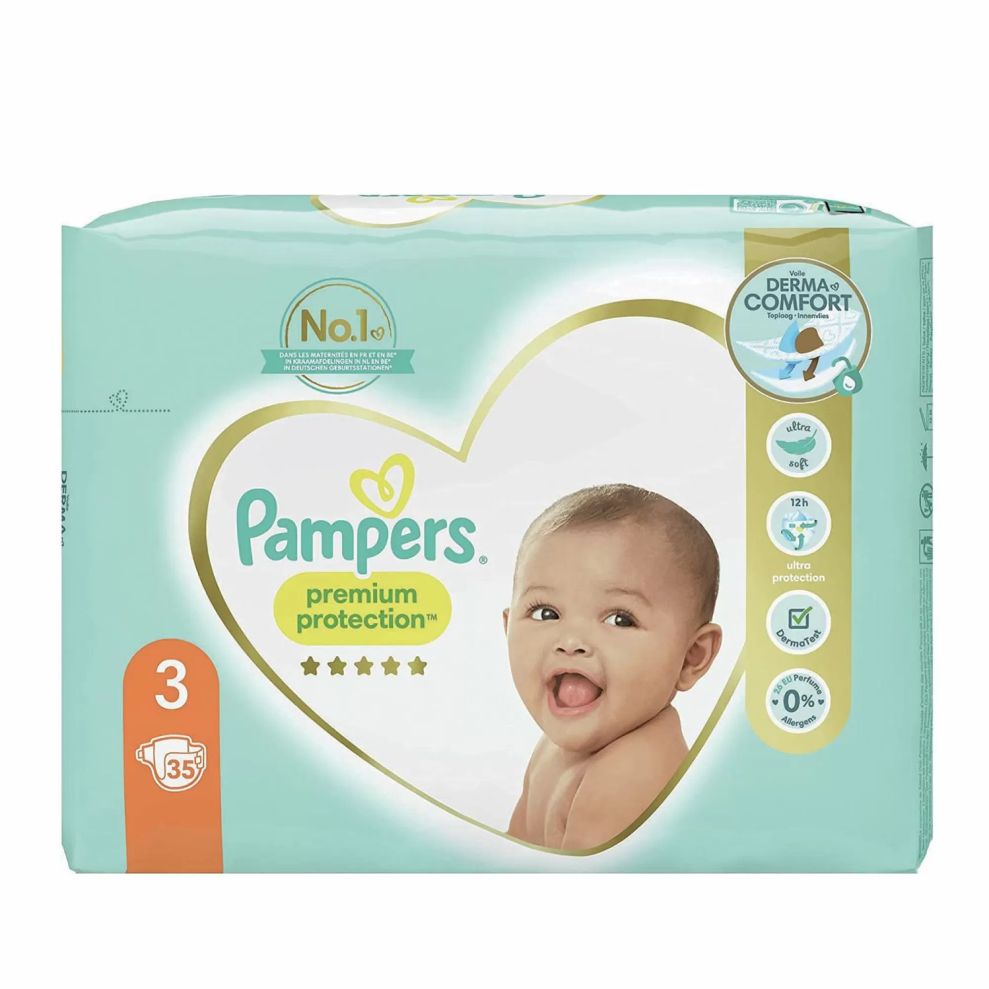 PAMPERS Soin Bébé<35 couches premium protection taille 3