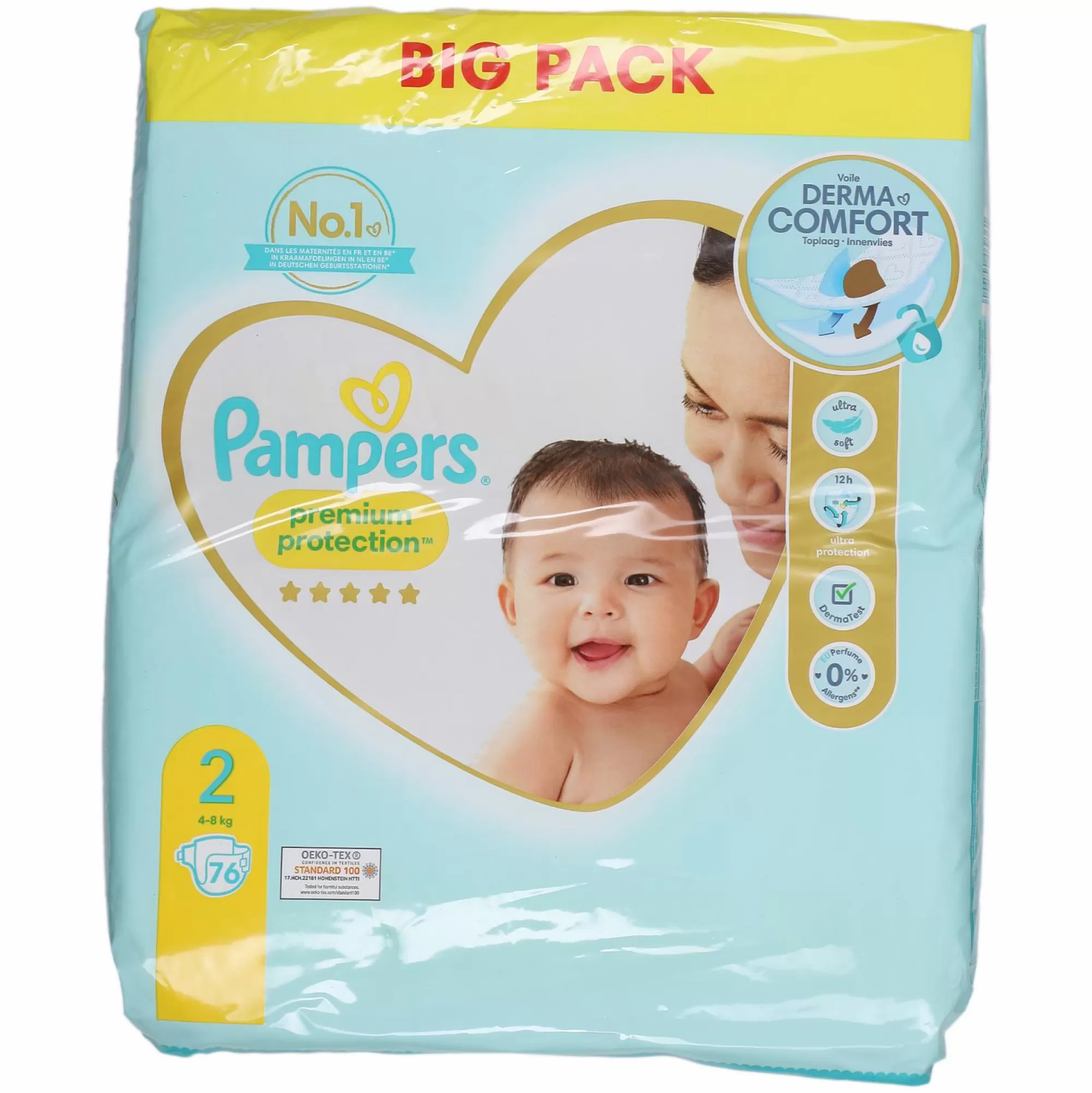 PAMPERS Soin Bébé<76 couches protection premium Taille 2 - 4/8kg