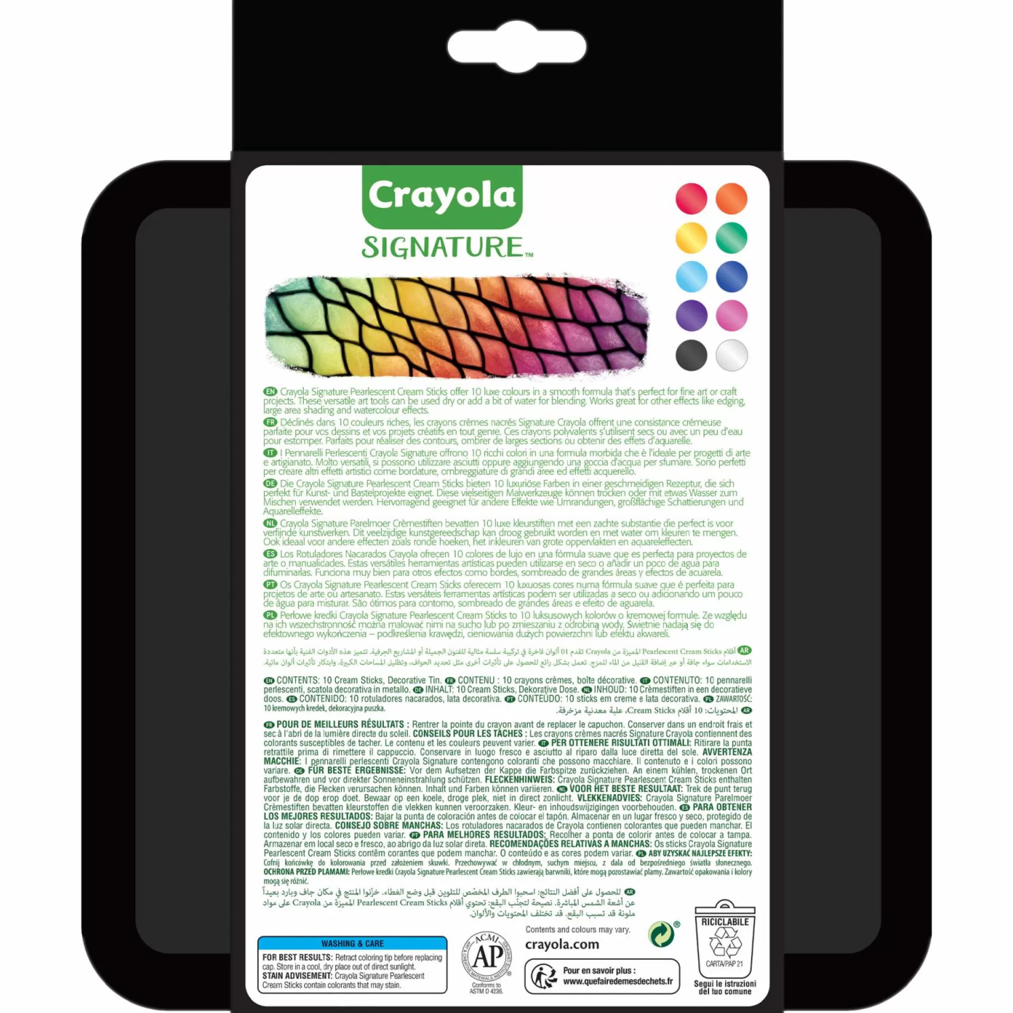 CRAYOLA Loisirs Créatifs<10 crayons de couleurs crèmes nacrés signature