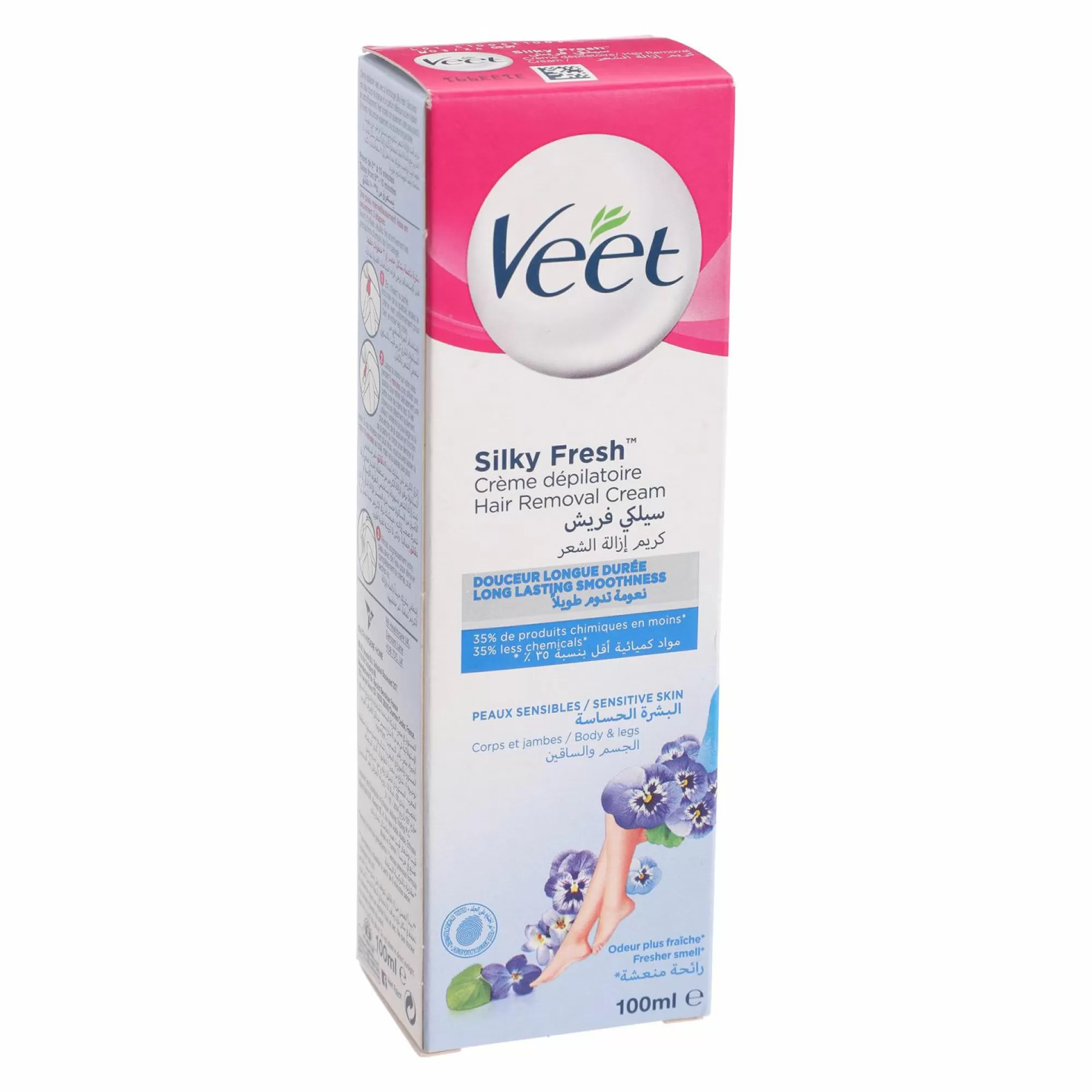 VEET Hygiène<CREME DEPILATOIRE SILK ET FRESH PEAUX SENSIBLES