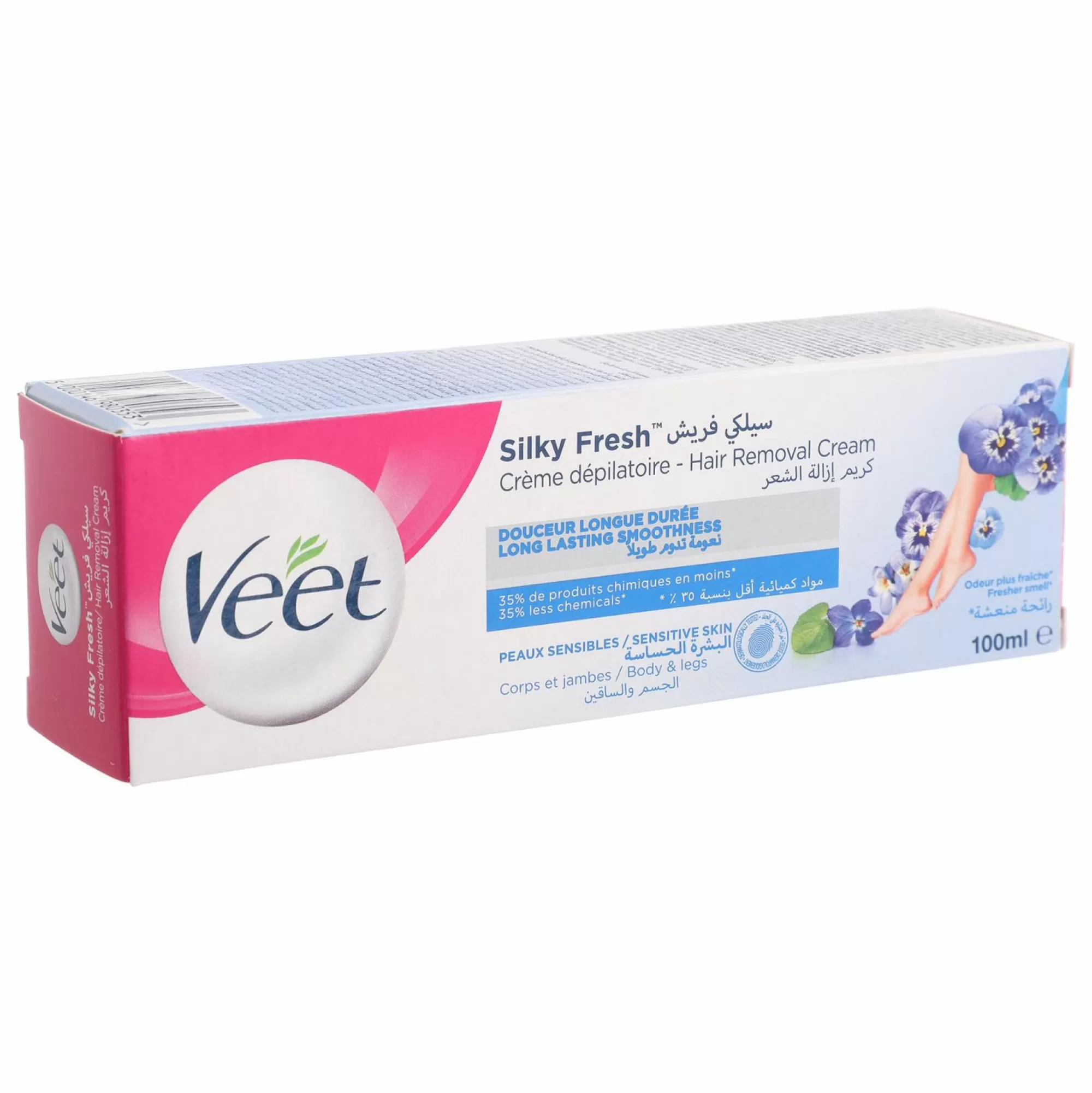 VEET Hygiène<CREME DEPILATOIRE SILK ET FRESH PEAUX SENSIBLES