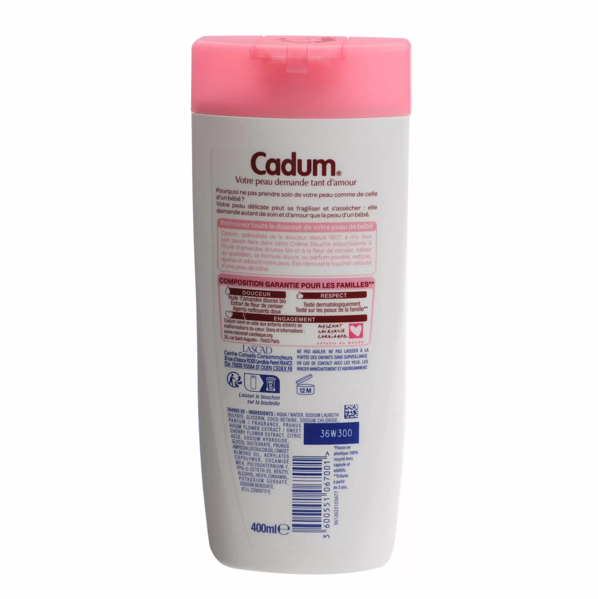 CADUM Hygiène<Crème de douche amande et fleur de cerisier