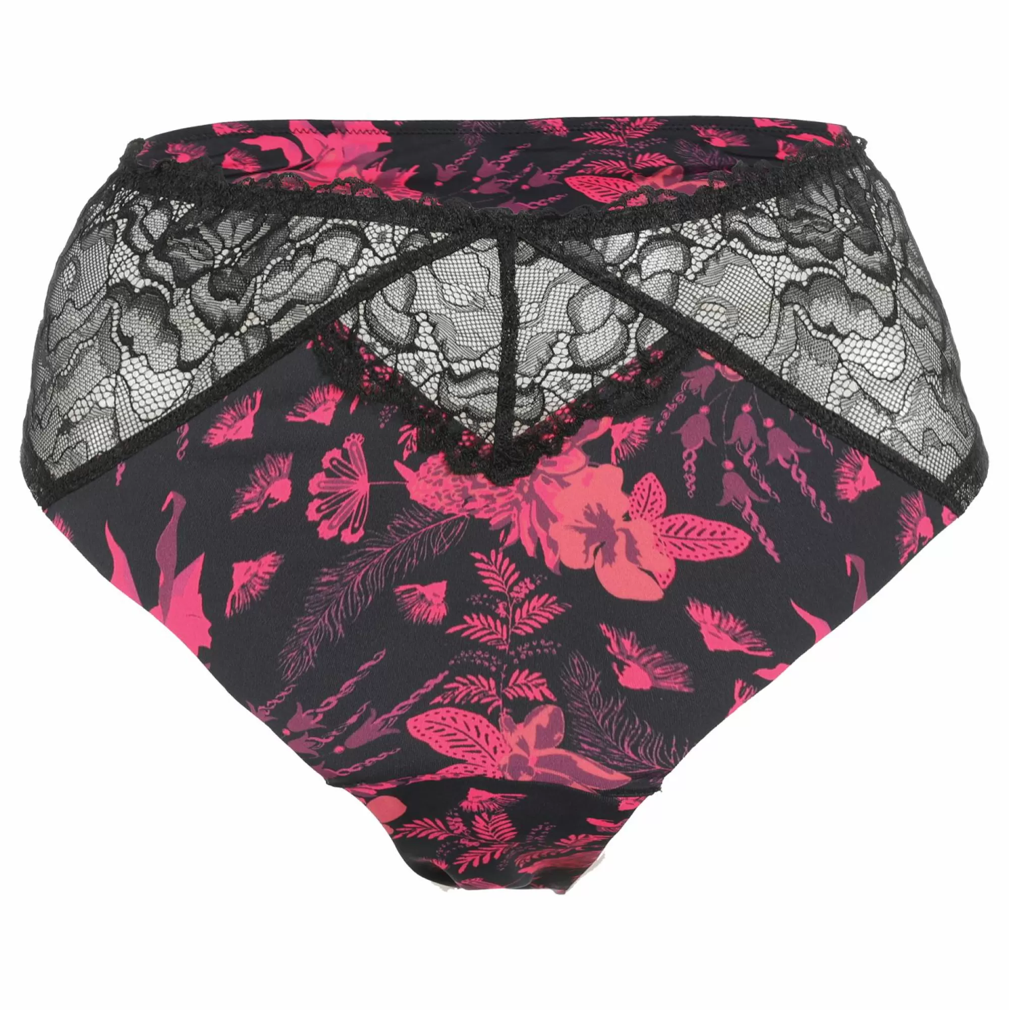 SEDUCCIA Lingerie Et Vêtements De Nuit<Culotte en dentelle fleurie noir et Rose