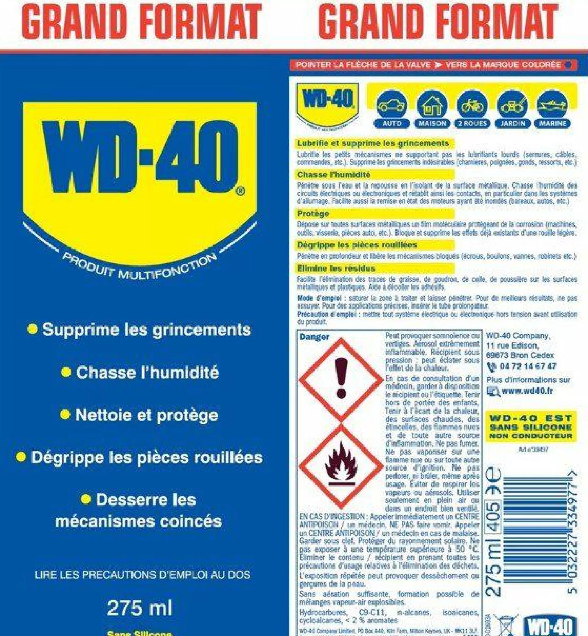 WD 40 Outils De Bricolage<Dégrippant 275 ml