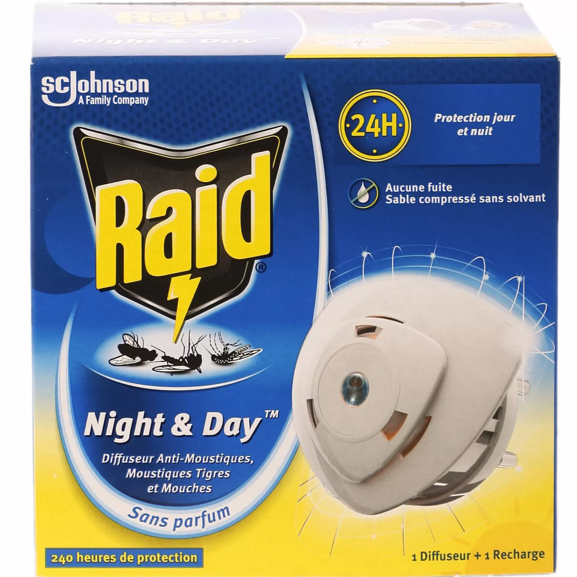 RAID Produits Ménagers<Diffuseur electrique avec recharge night and day