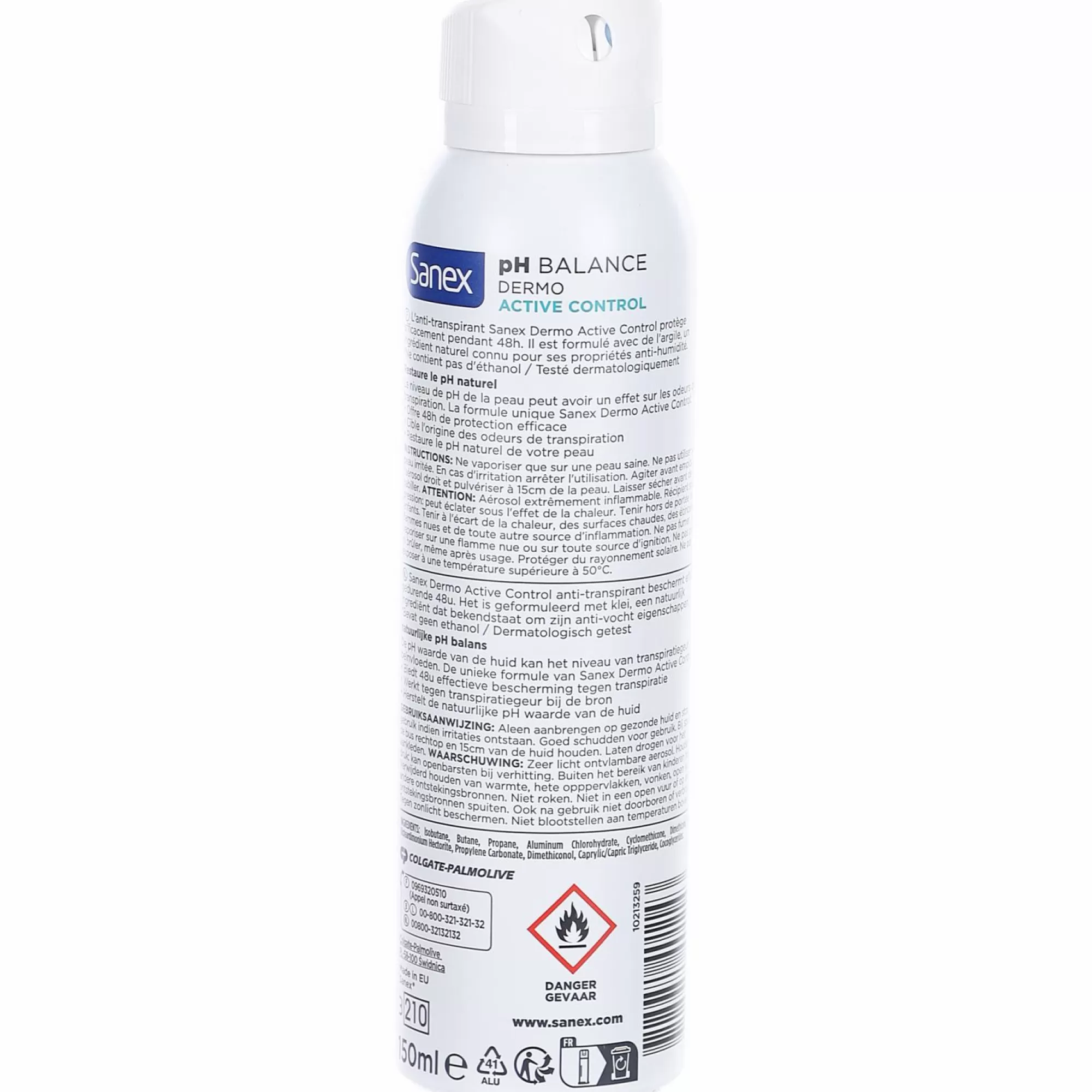 SANEX Hygiène<Déodorant 48h PH balance dermo active contrôle