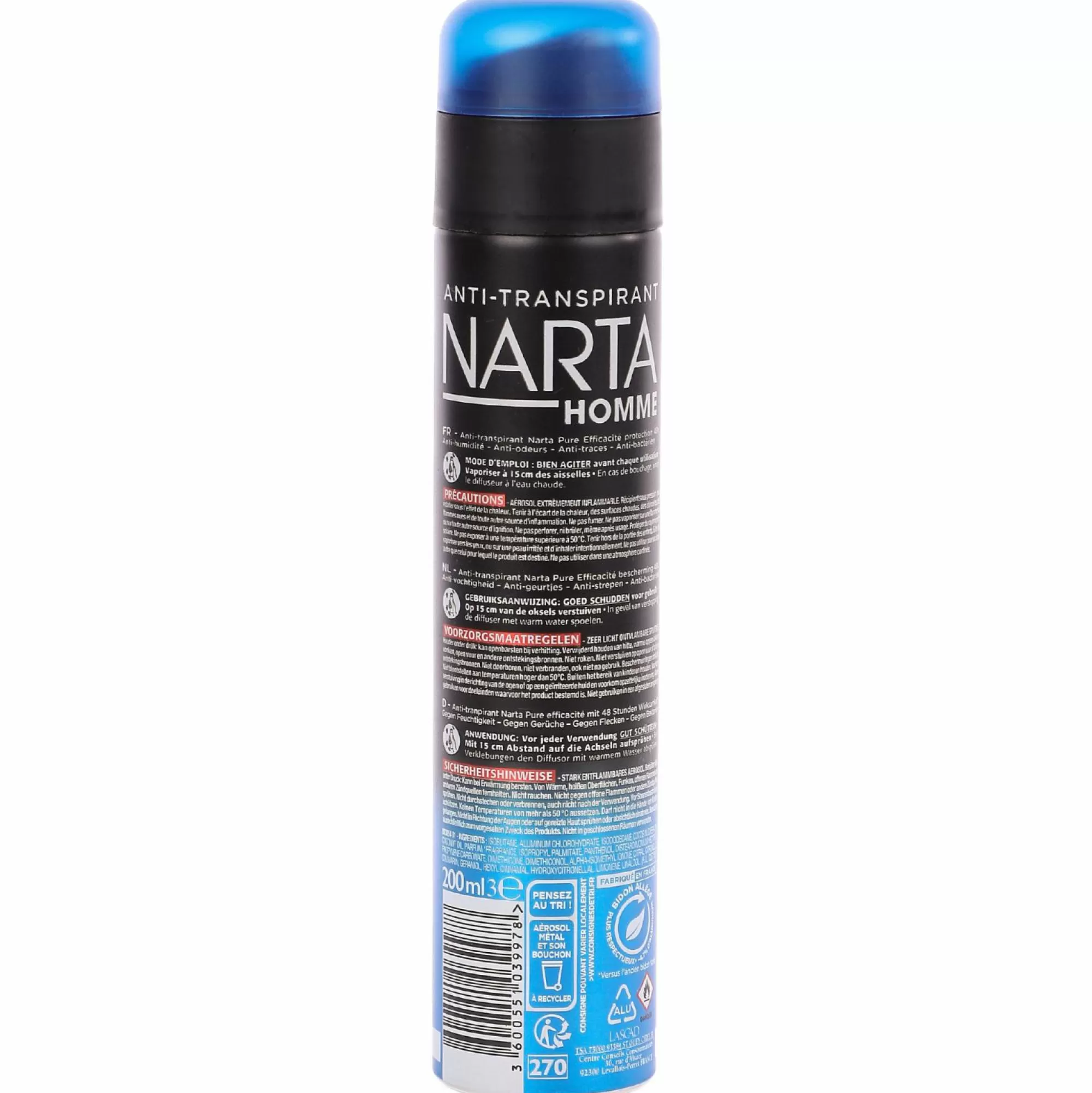 NARTA Hygiène<Déodorant homme efficacité 48h