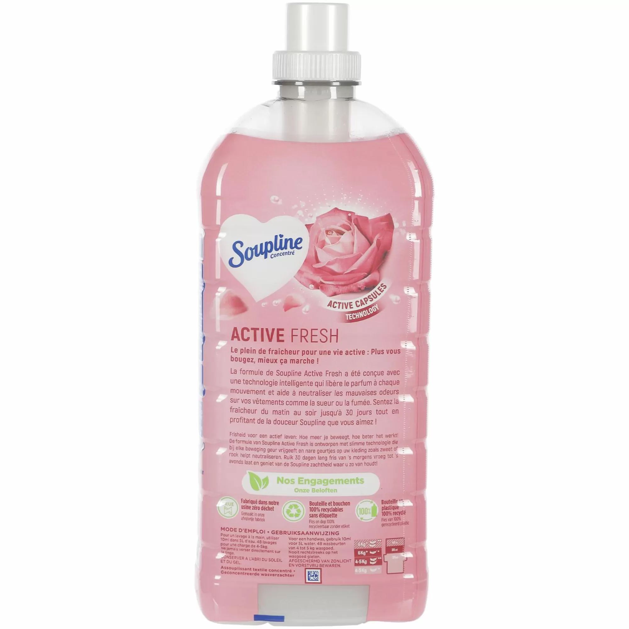 Stokomani Entretien Du Linge<48 doses d'adoucissant concentré active fresh rose 30 jours de fraîcheur