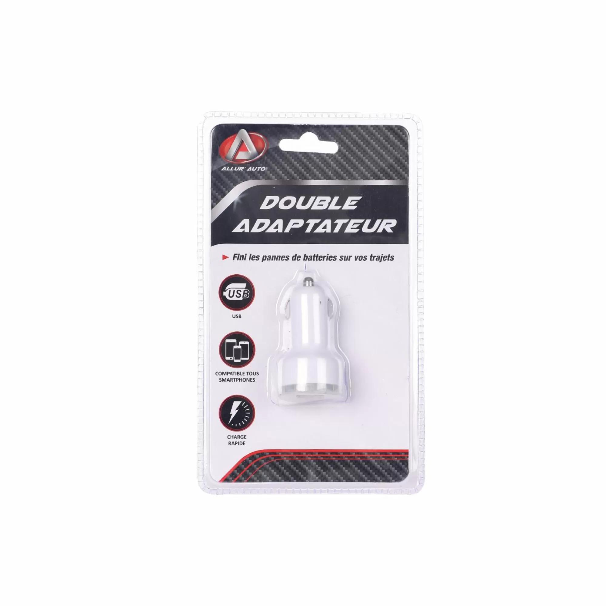 ALLUR'AUTO Accessoires Automobiles<Double adaptateur USB voiture