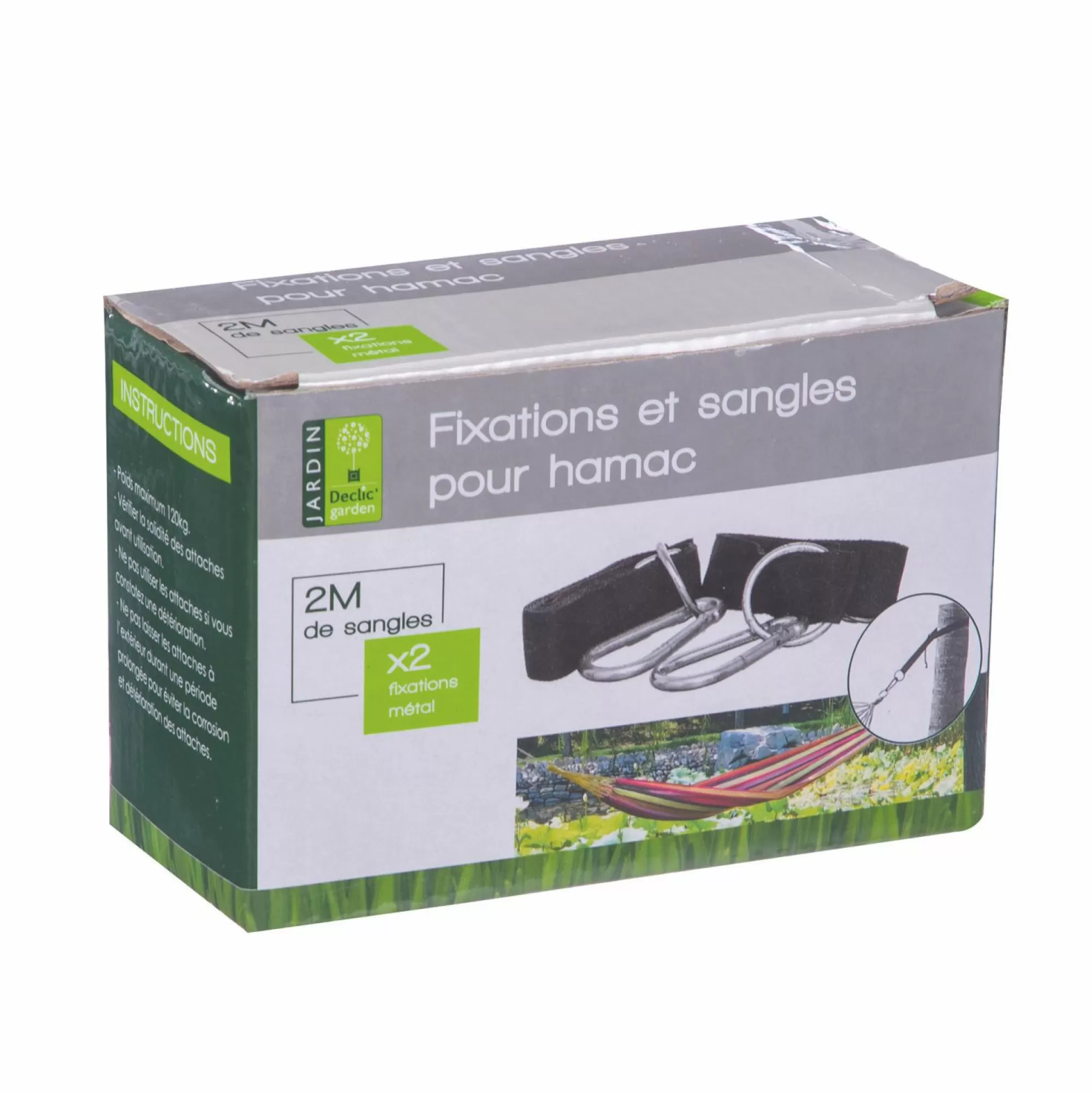 DECLIC GARDEN Mobilier Et Décoration De Jardin<2 fixations en métal et sangles pour hamac