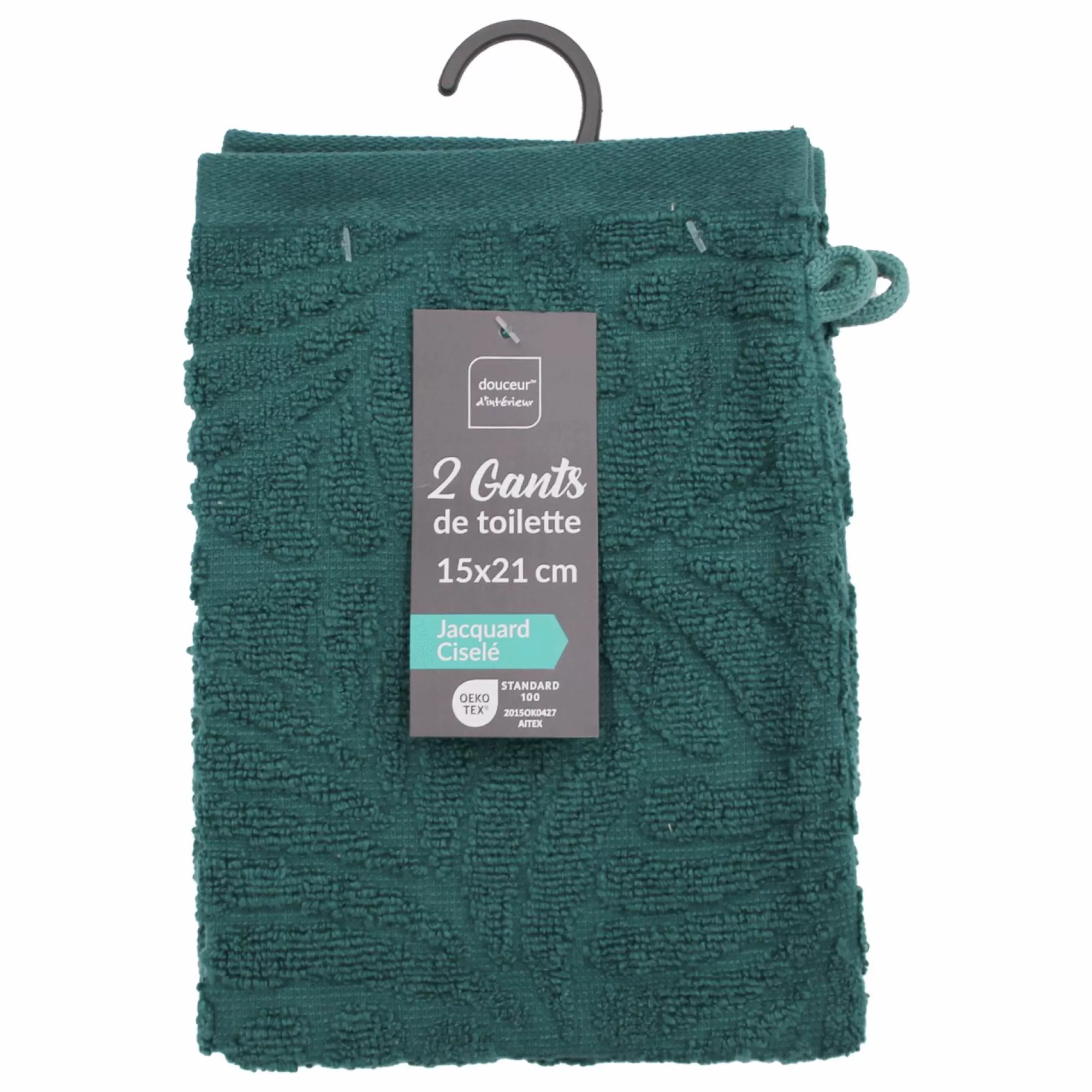 Stokomani Linge De Bain | Salle De Bain Et Wc<2 Gants de toilette Madeira Emeraude