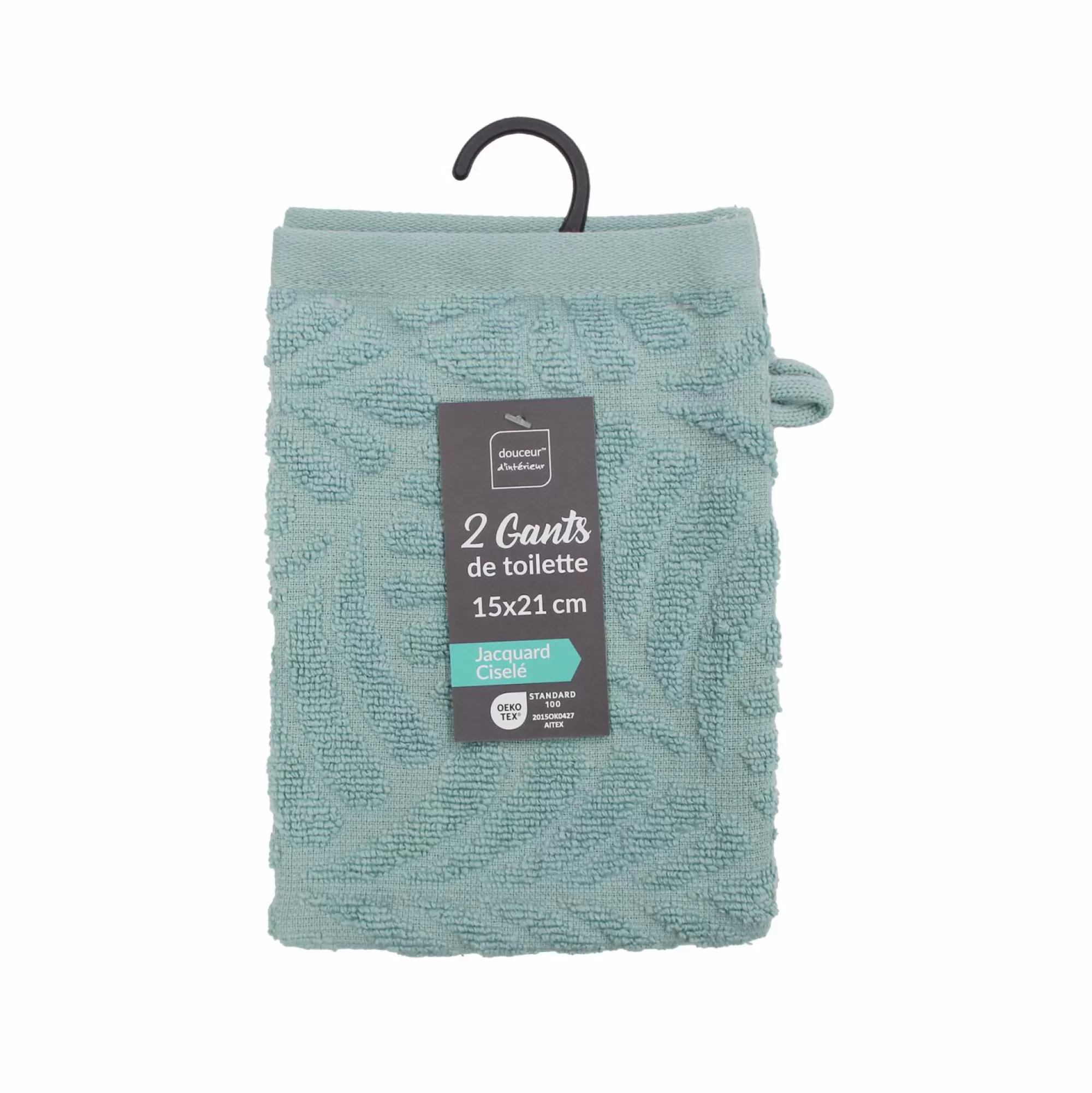 Stokomani Linge De Bain | Salle De Bain Et Wc<2 Gants de toilette Madeira Sauge