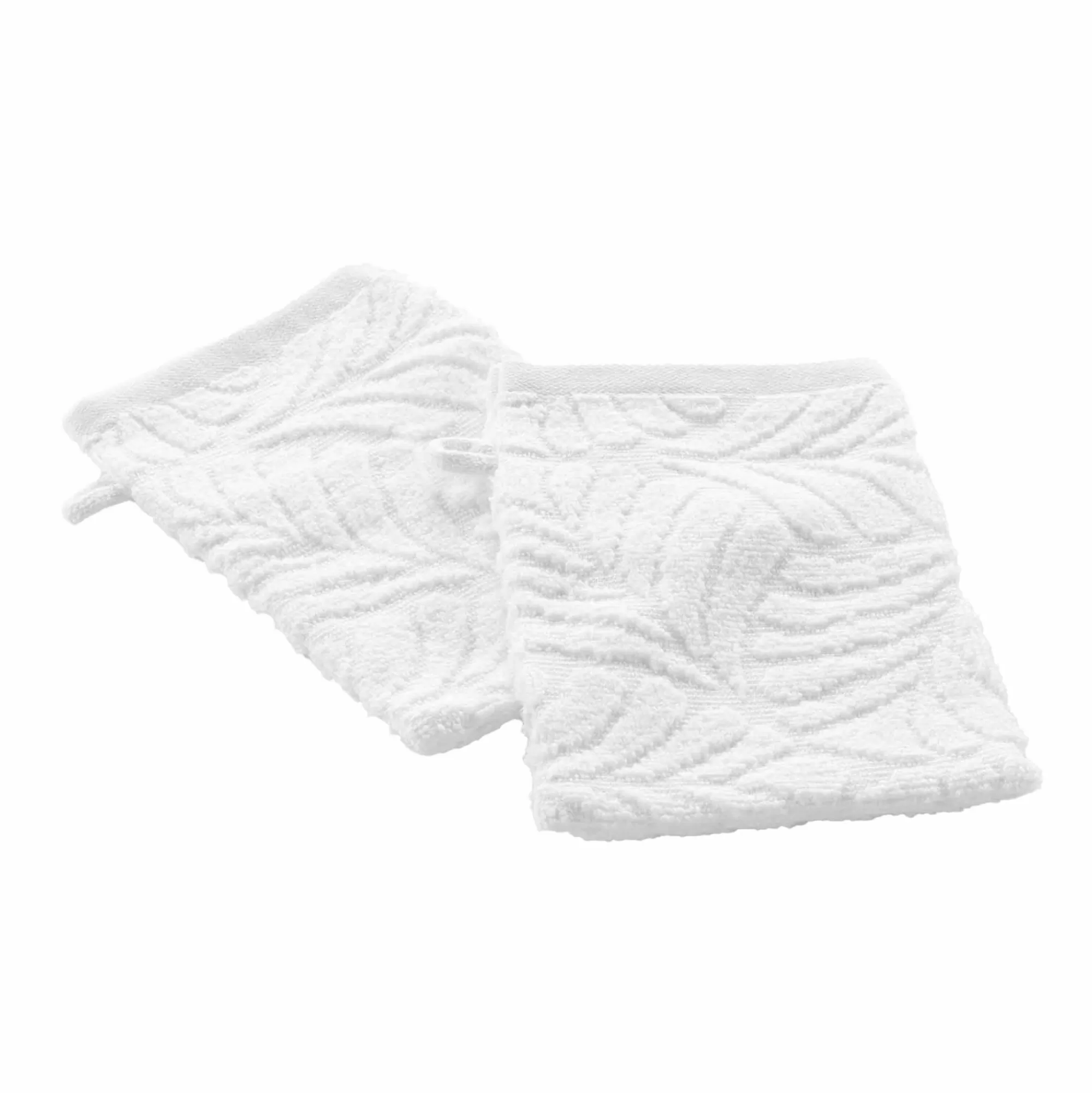 Stokomani Linge De Bain | Salle De Bain Et Wc<2 gants de toilette 15x21 cm Madeira blanc