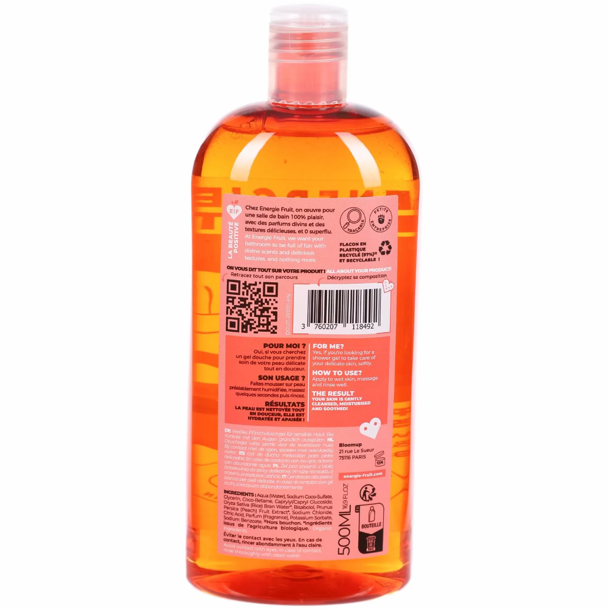 ENERGIE FRUIT Hygiène<Gel douche pêche blanche et eau de riz