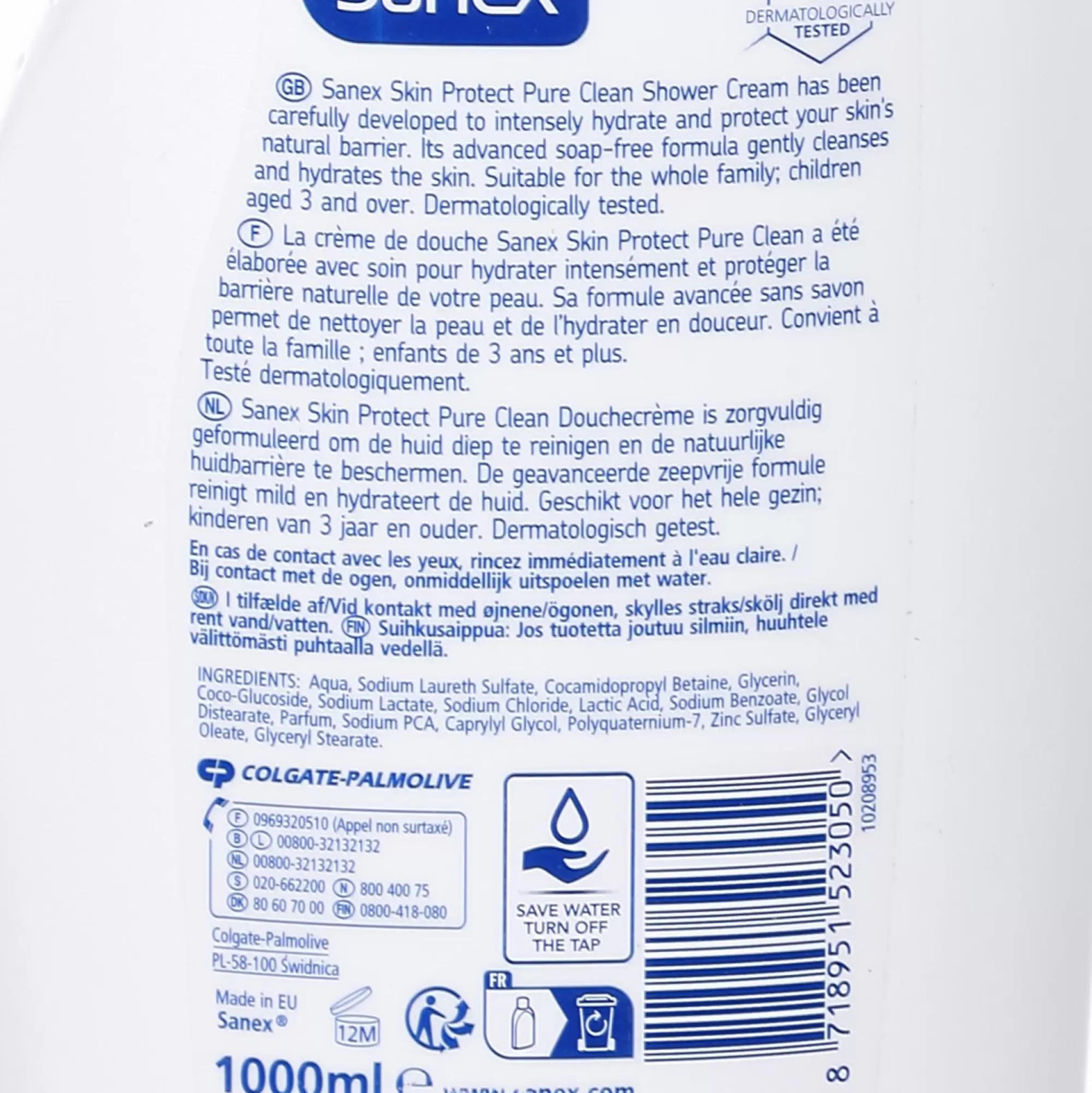 SANEX Hygiène<Gel douche pure clean