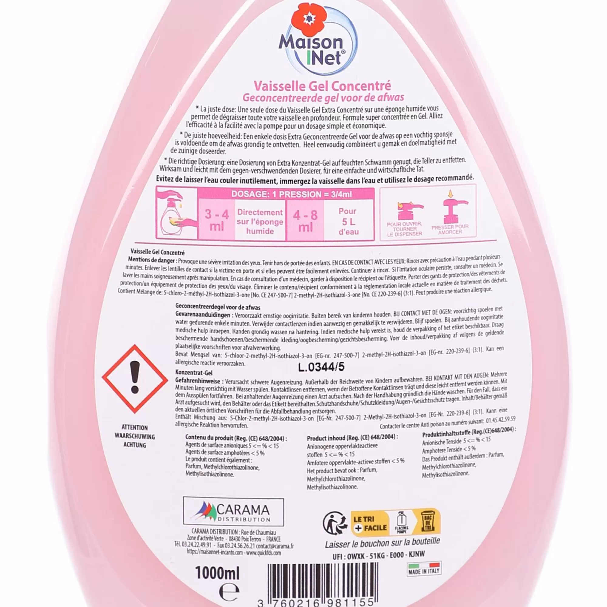 Stokomani Produits Ménagers<Gel vaisselle concentré peaux sensibles