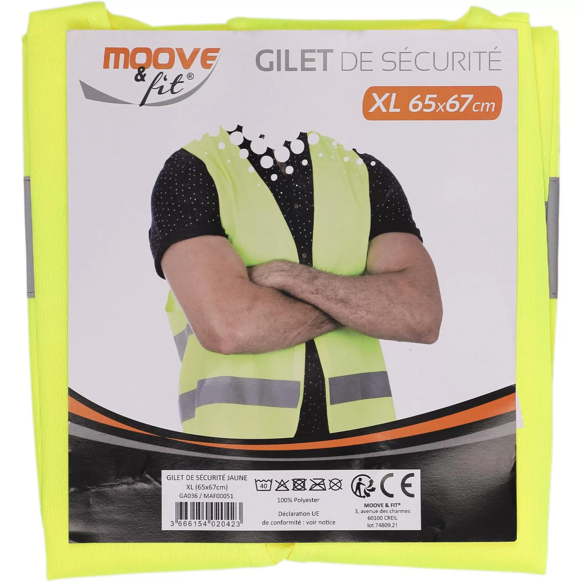 MOOVE AND FIT Accessoires Automobiles<Gilet de sécurité adulte jaune