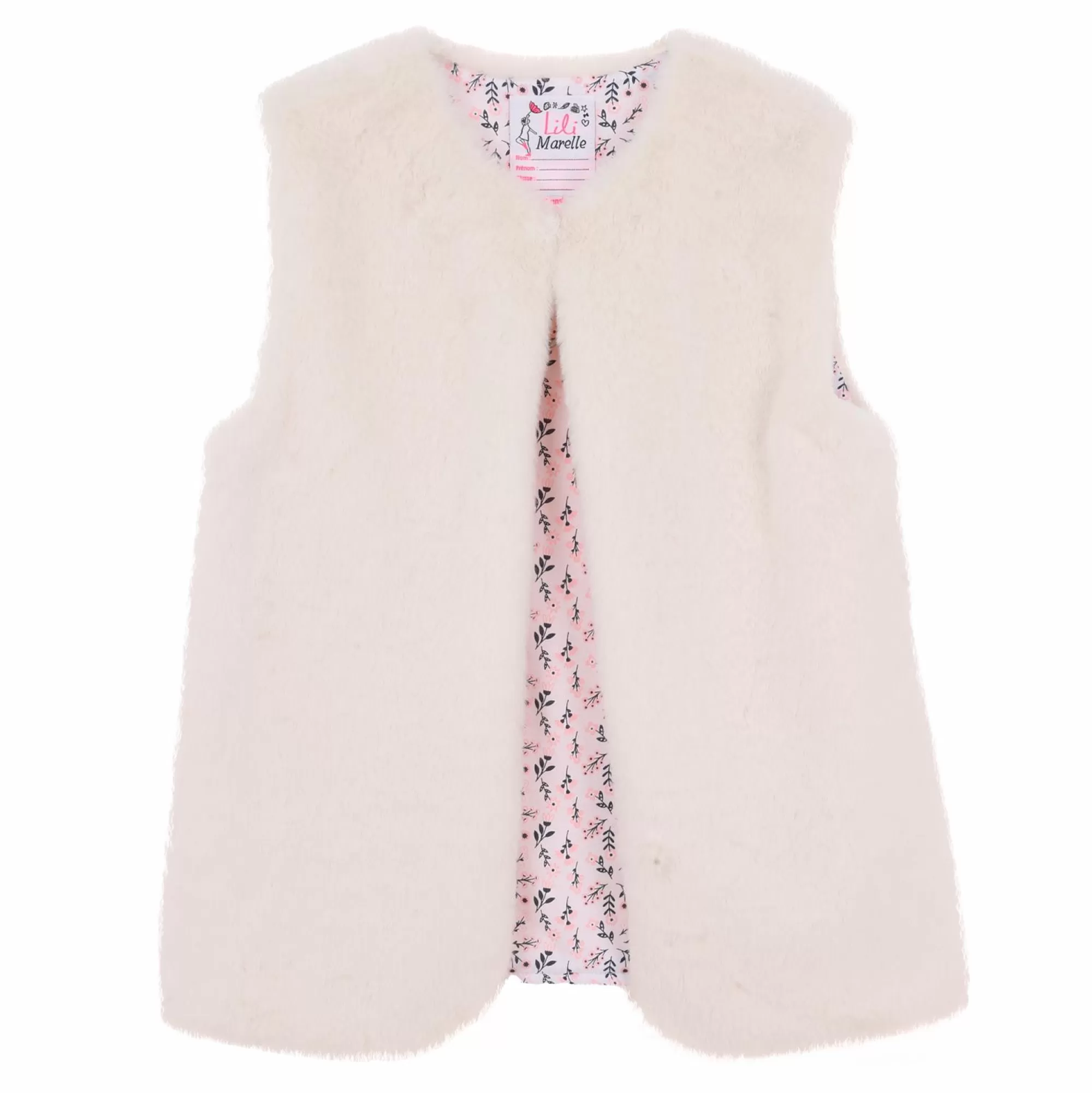 LILI MARELLE Hauts<Gilet sans manches fausse fourrure 3/6 ans Blanc