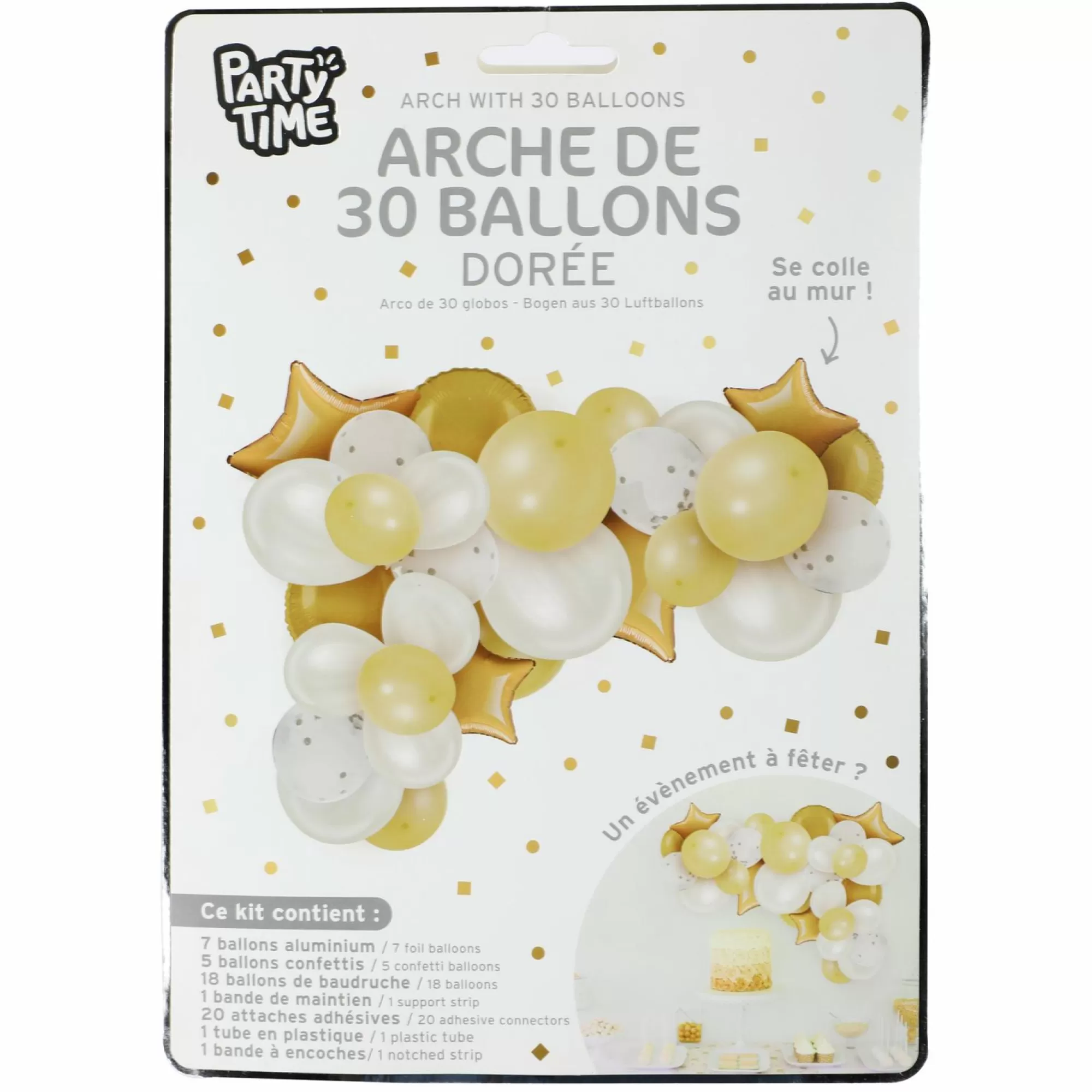 Stokomani Fêtes Et Cérémonies<Kit arche à ballons or et blanc