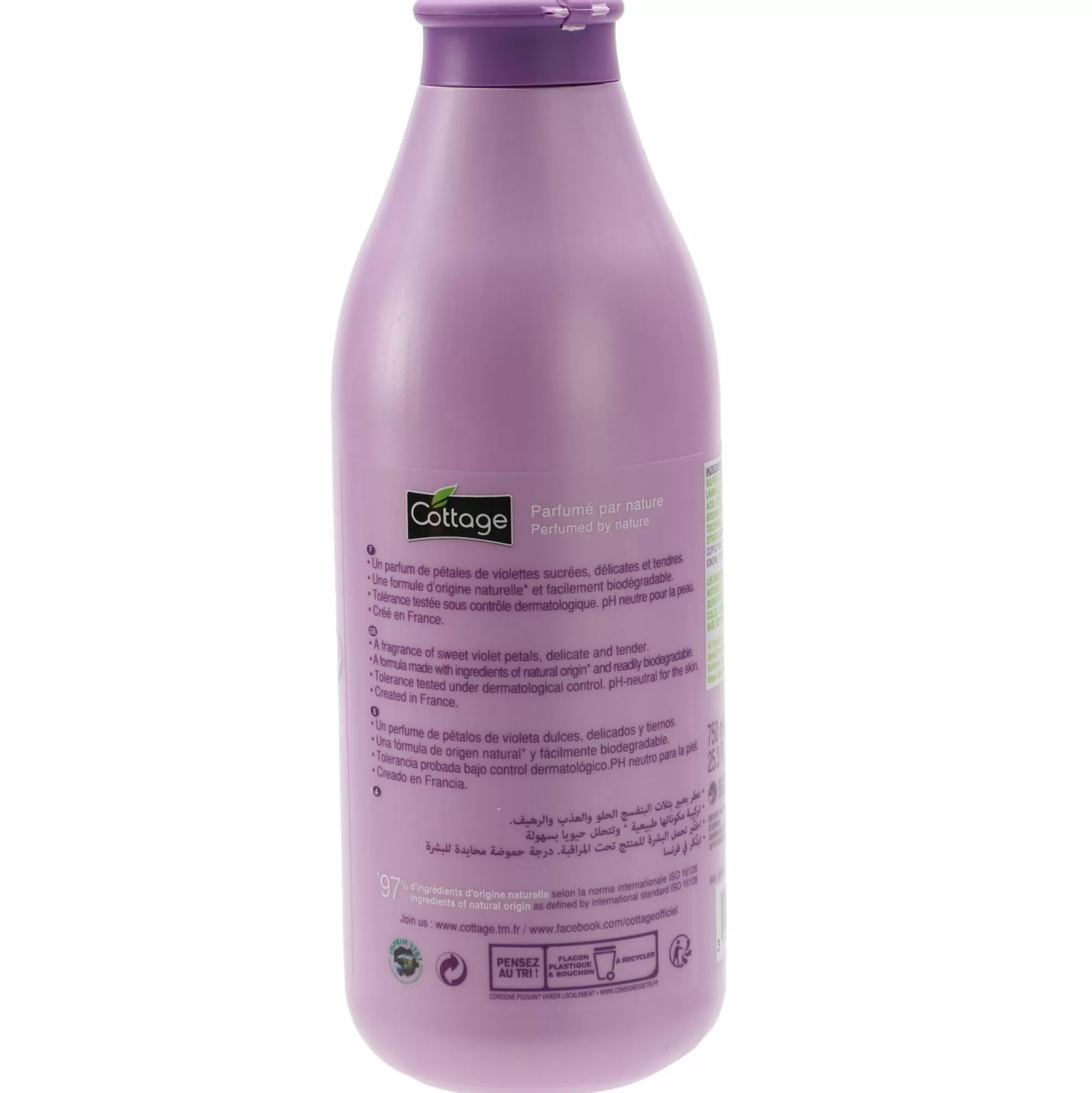 COTTAGE Hygiène<Lait hydratant douche et bain violette