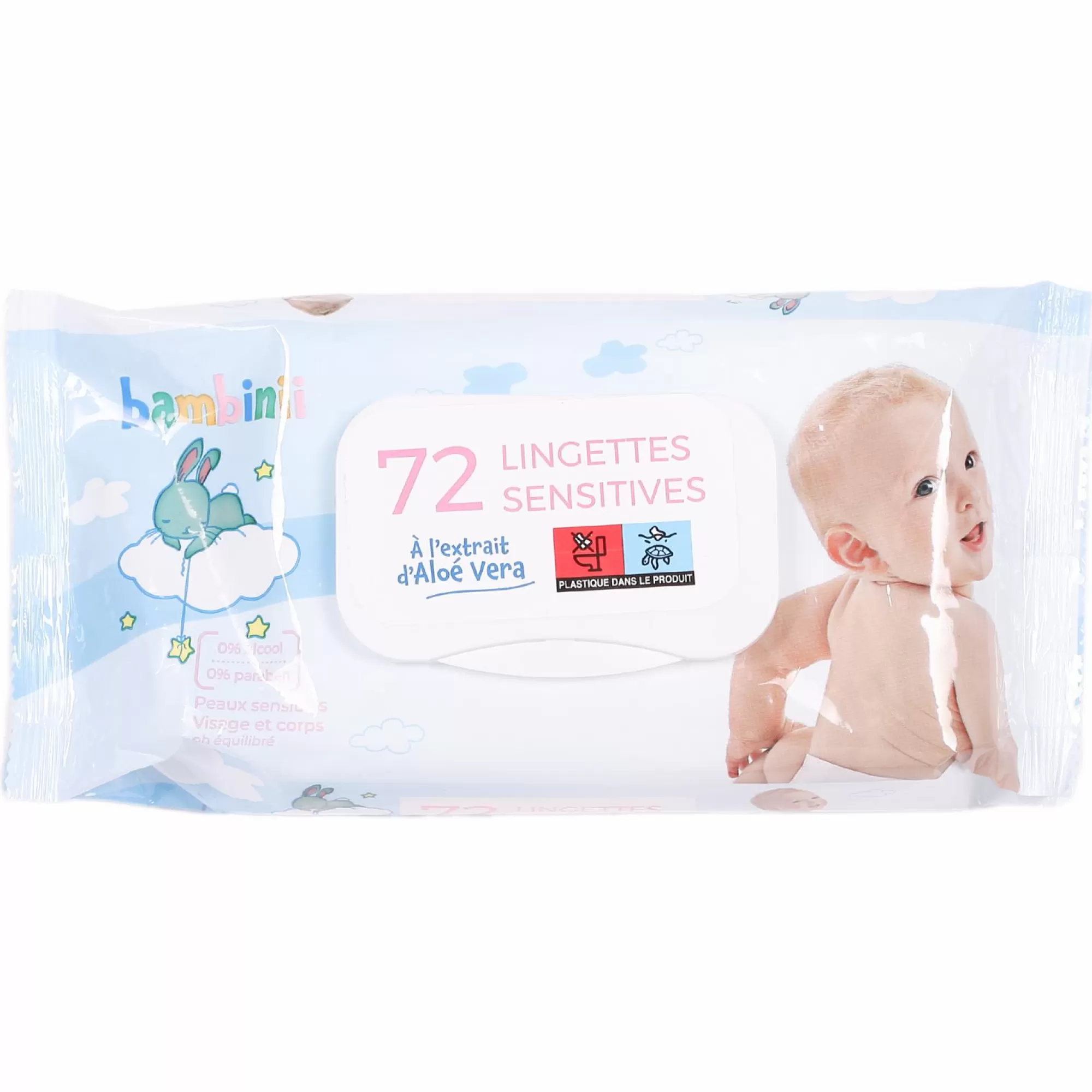 Stokomani Soin Bébé<72 lingettes bébé sensitive visage et corps