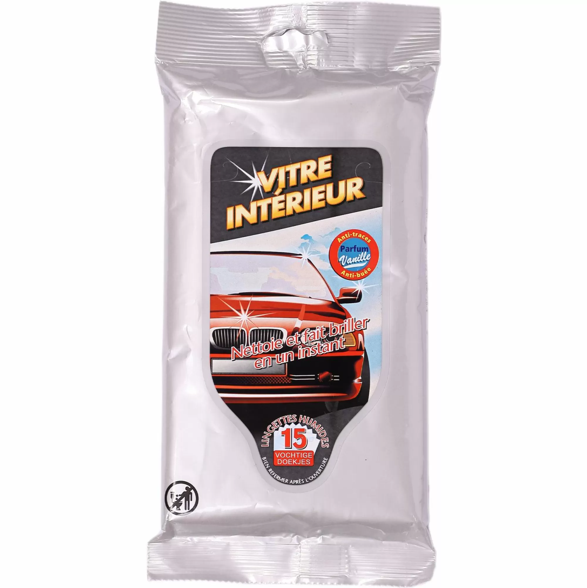 Stokomani Accessoires Automobiles<15 lingettes nettoyantes vitres