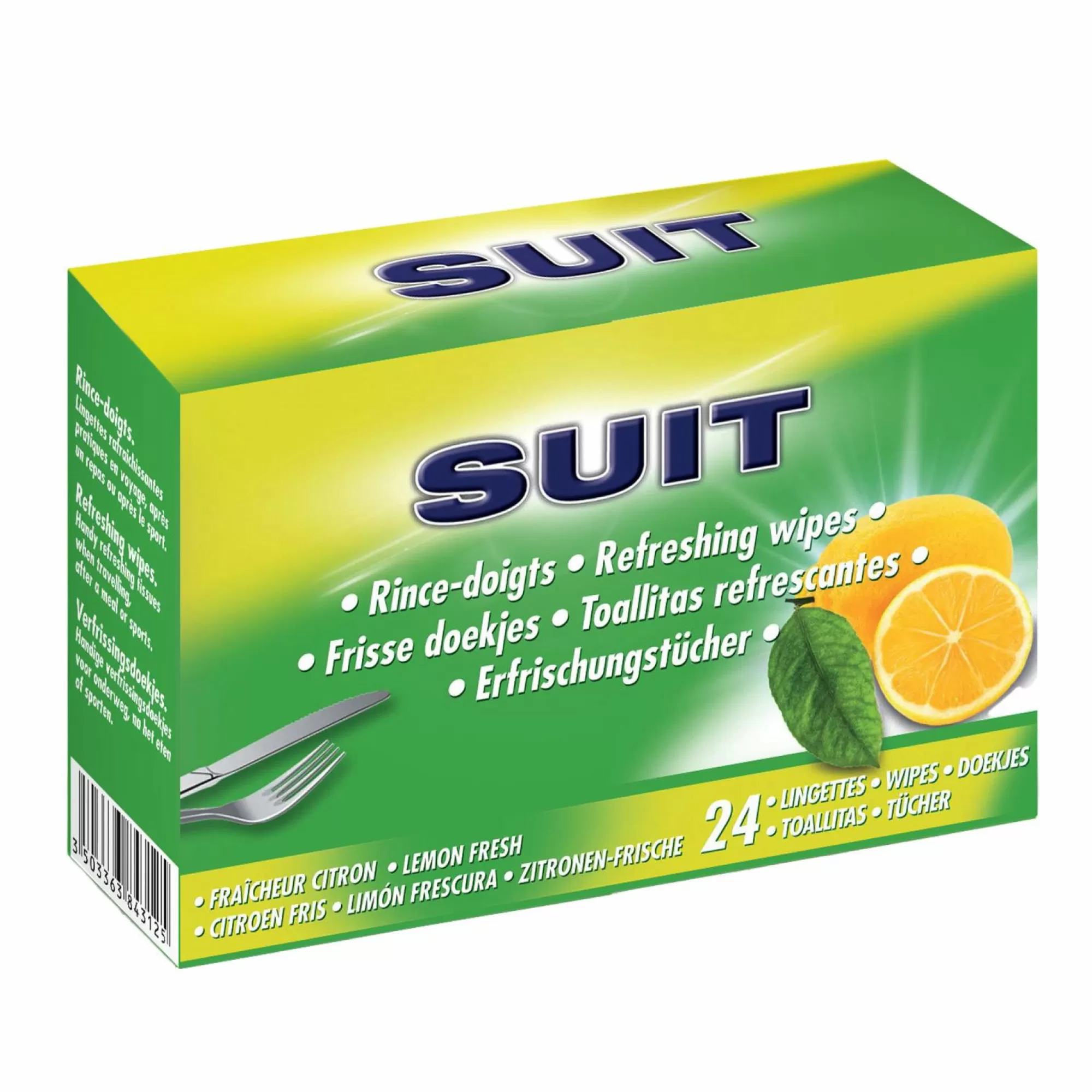 SUIT Produits Ménagers<24 lingettes rince doigts fraîcheur citron