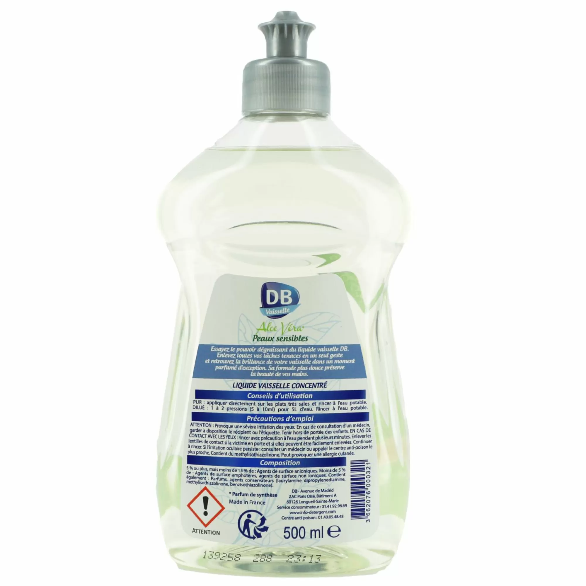 DB Produits Ménagers<Liquide vaisselle aloe vera peaux sensibles