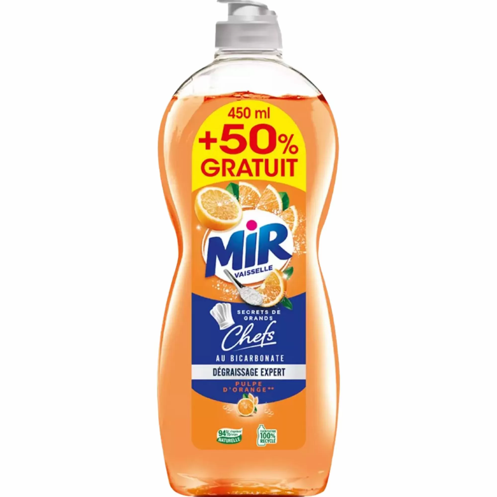 MIR Produits Ménagers<Liquide vaisselle secrets grands chefs bicarbonate pulpe d'orange