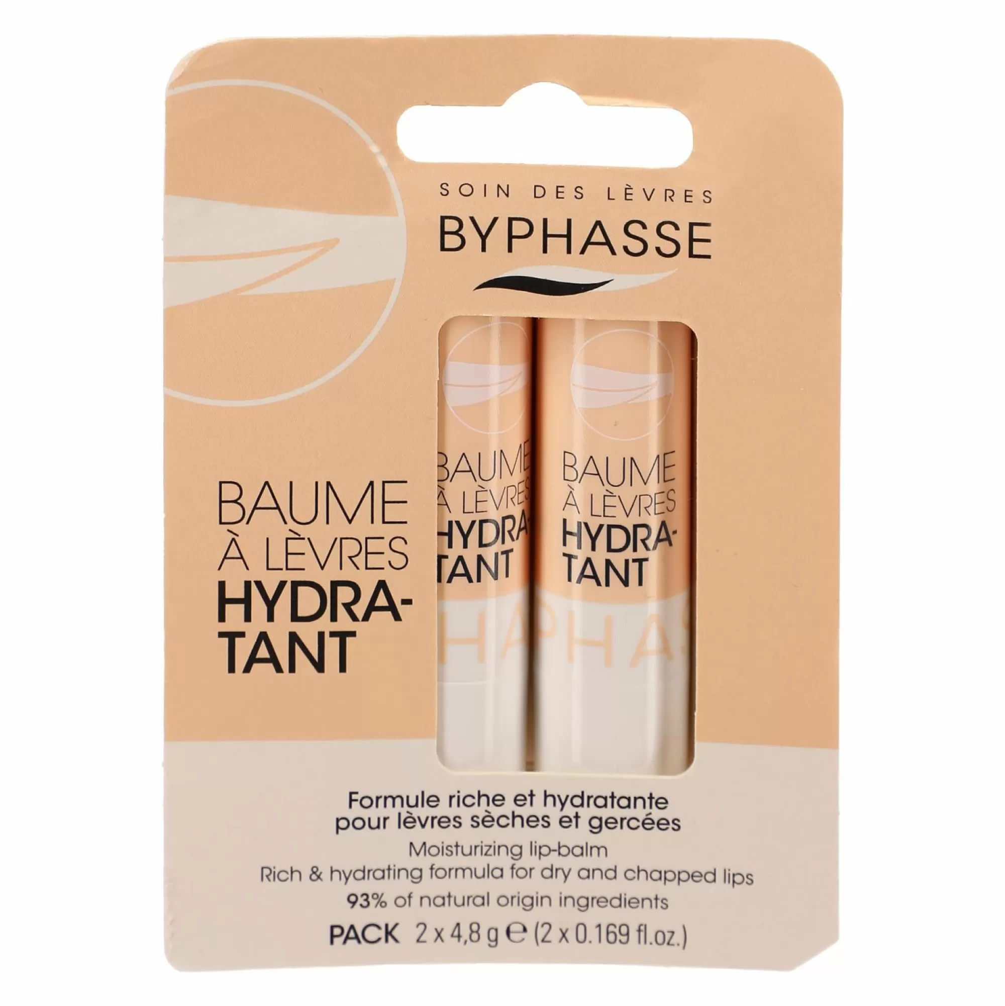 BYPHASSE Visage<Lot de 2 baumes à lèvres hydratant