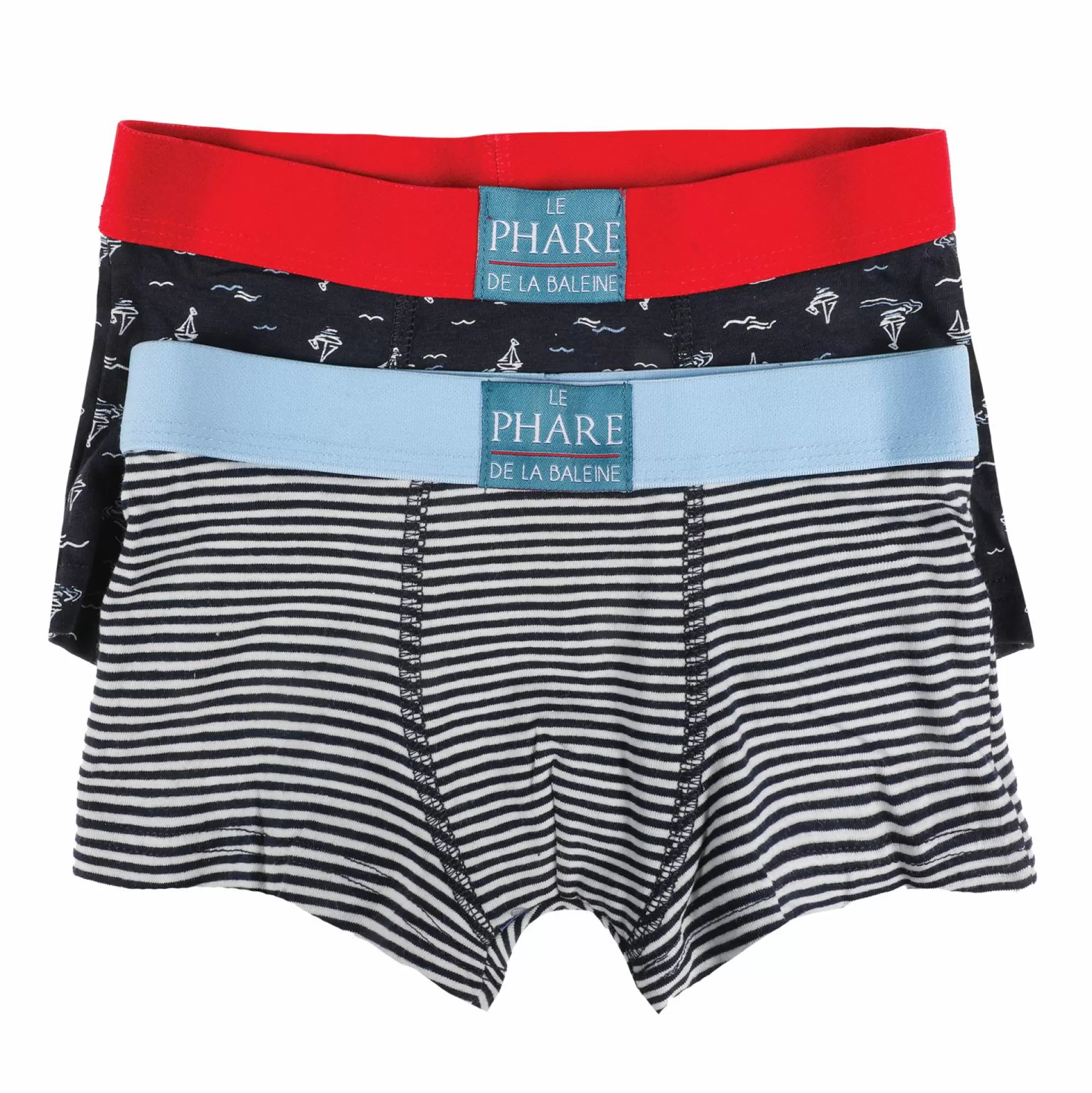 LE PHARE DE LA BALEINE Sous-Vêtements Et Vêtements De Nuit<LOT DE 2 BOXERS COTON BIO EN BOITE