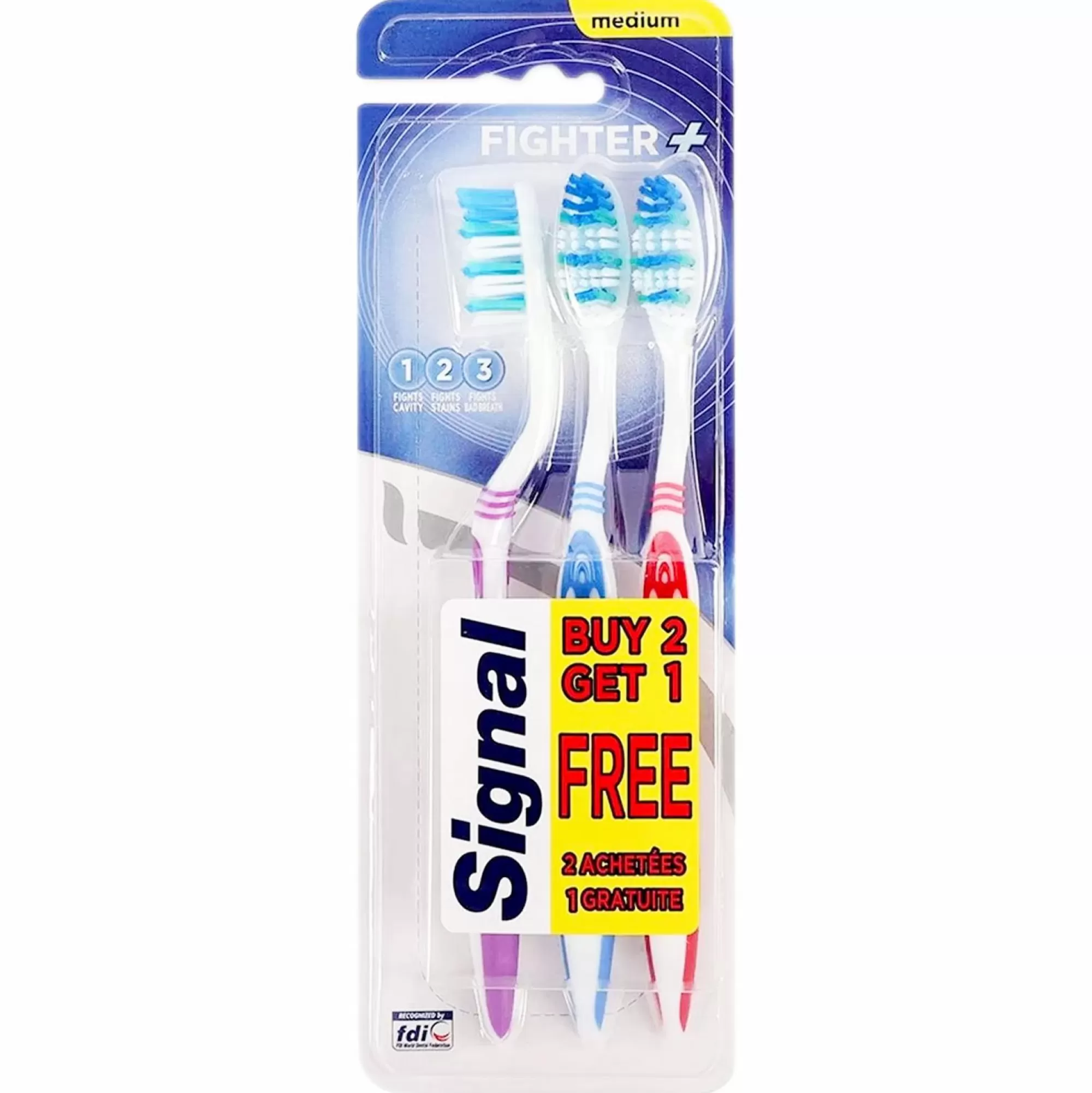 SIGNAL Hygiène<Lot de 3 brosses à dents fighter médium