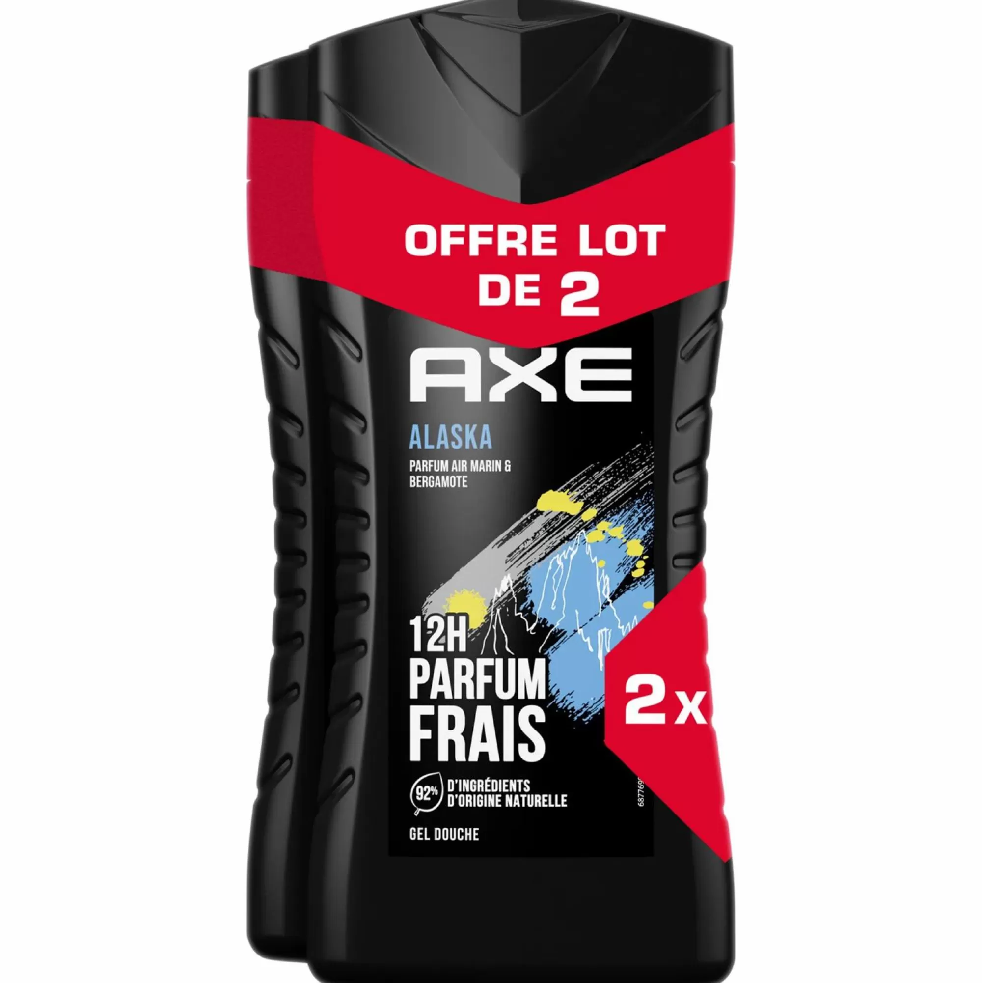 AXE Hygiène<Lot de 2 gel douche Alaska air marin et bergamote